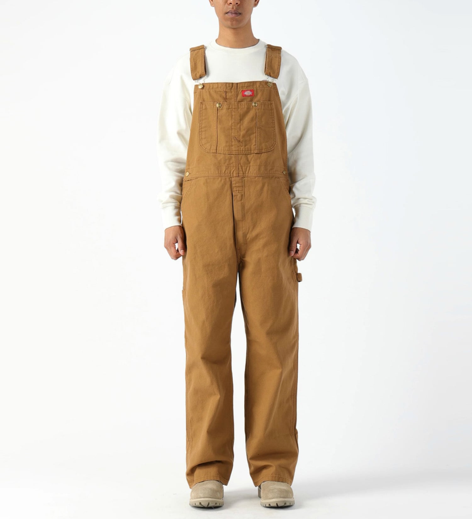 Dickies(ディッキーズ)のビブオーバーオール "DB100" (レングス30インチ)|オールインワン/サロペット/オーバーオール/レディース|ブラウン