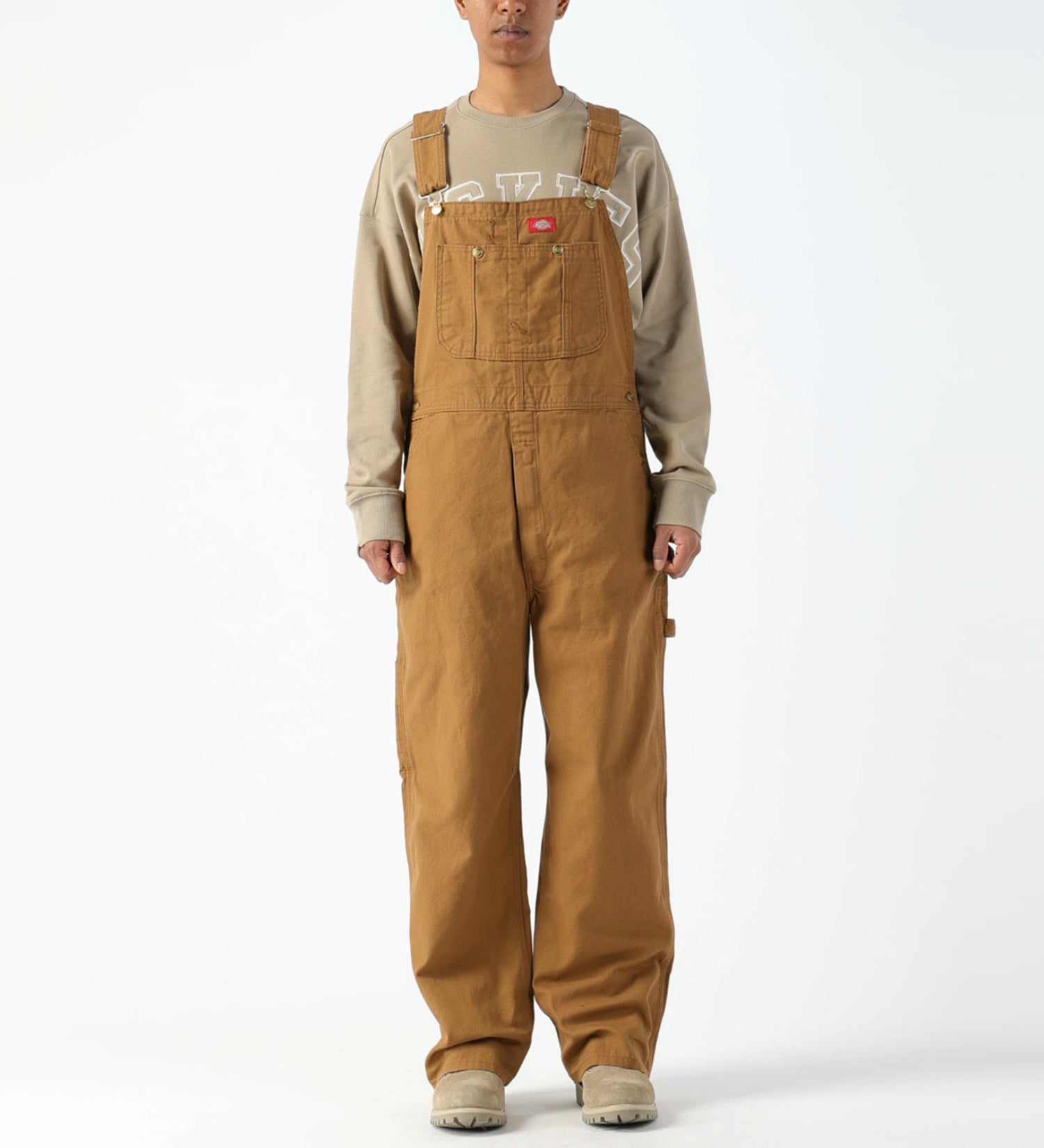 Dickies(ディッキーズ)のビブオーバーオール "DB100" (レングス30インチ)|オールインワン/サロペット/オーバーオール/レディース|ブラウン