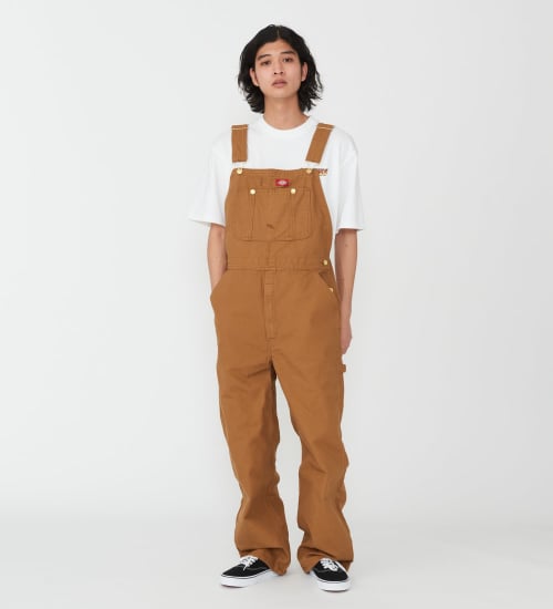 Dickies(ディッキーズ)のダックキャンバス リブオーバーオール|オールインワン/サロペット/オーバーオール/メンズ|ブラウン