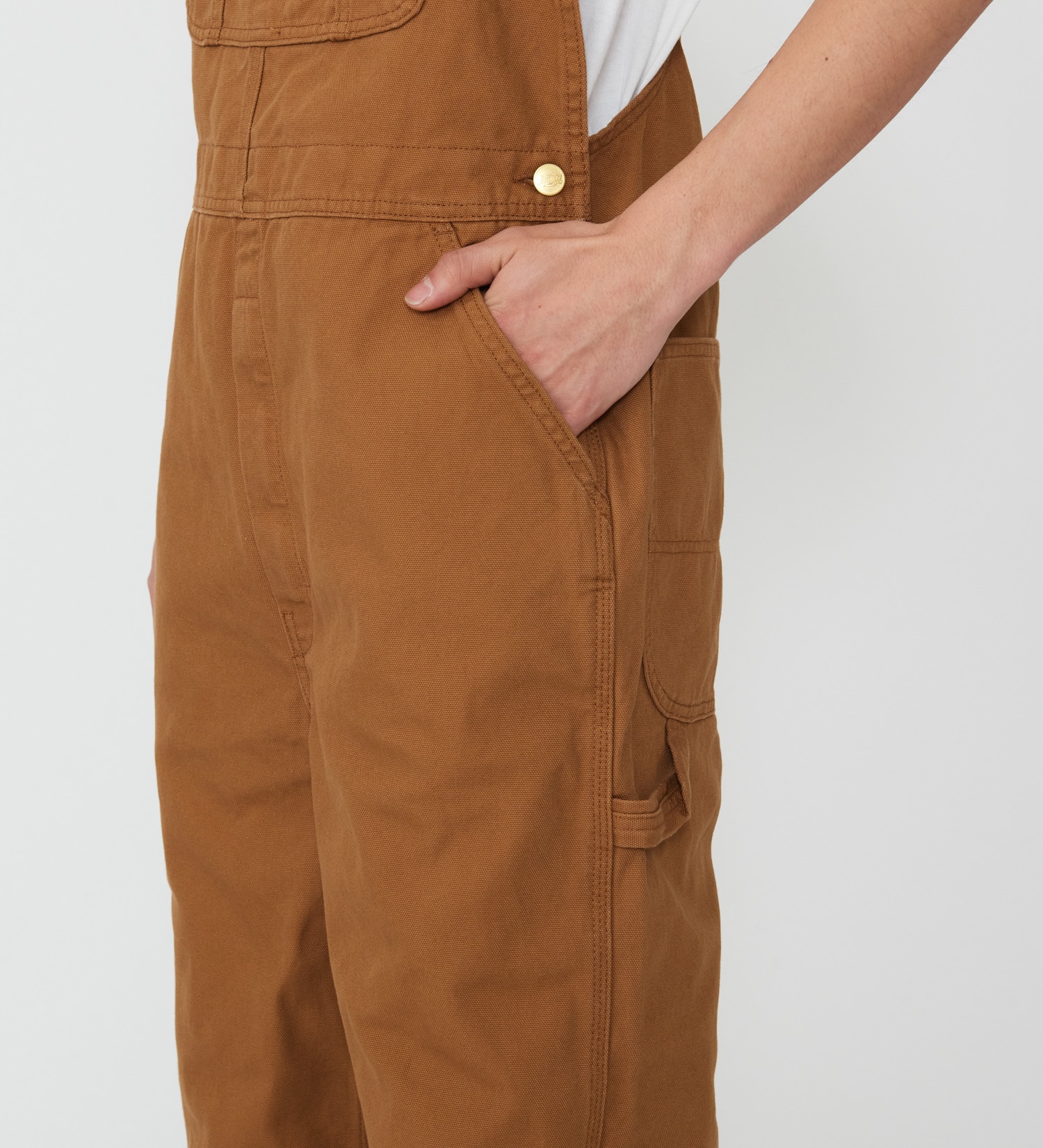 Dickies(ディッキーズ)のダックキャンバス リブオーバーオール|オールインワン/サロペット/オーバーオール/メンズ|ブラウン