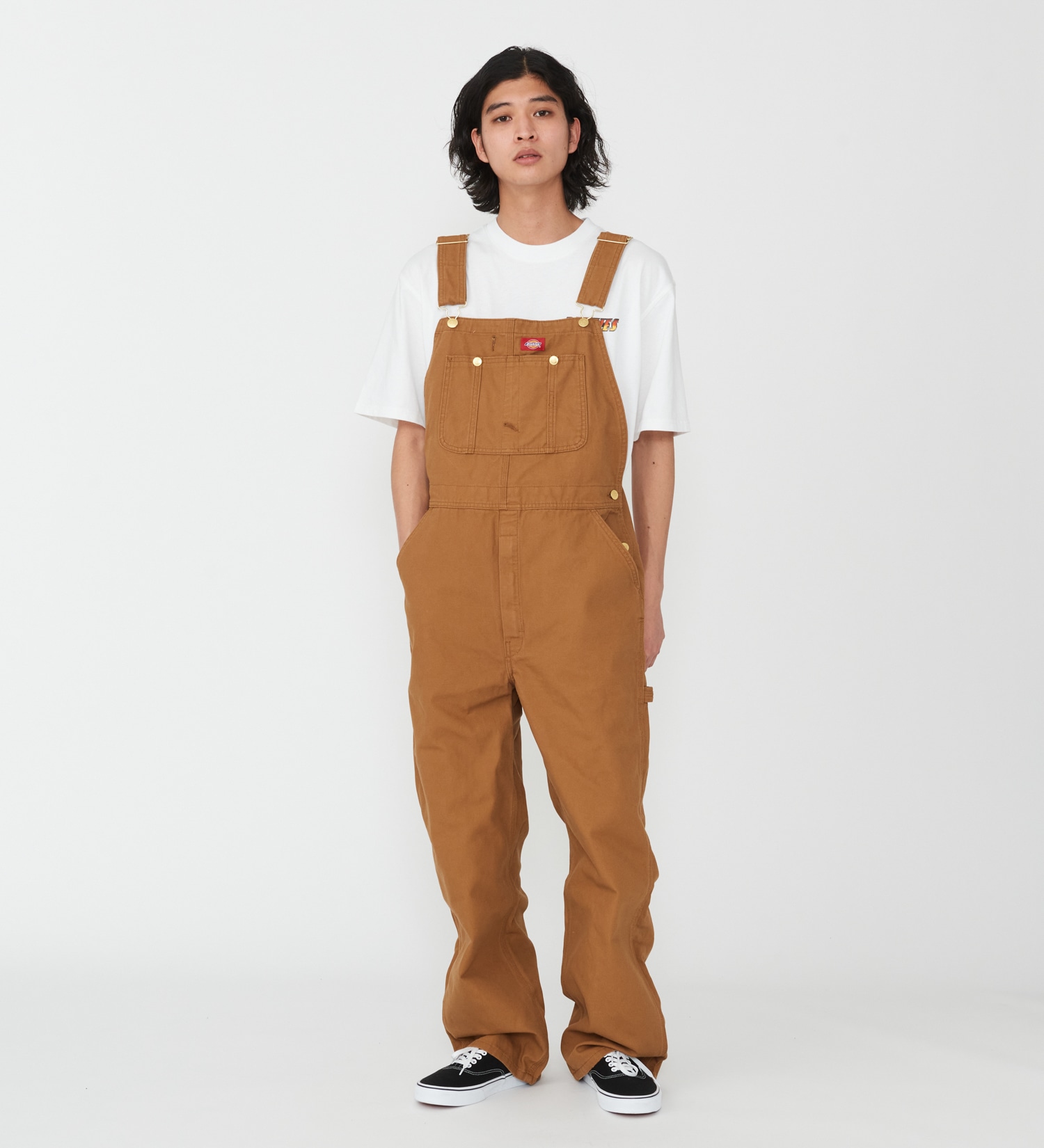 Dickies(ディッキーズ)のダックキャンバス リブオーバーオール|オールインワン/サロペット/オーバーオール/メンズ|ブラウン