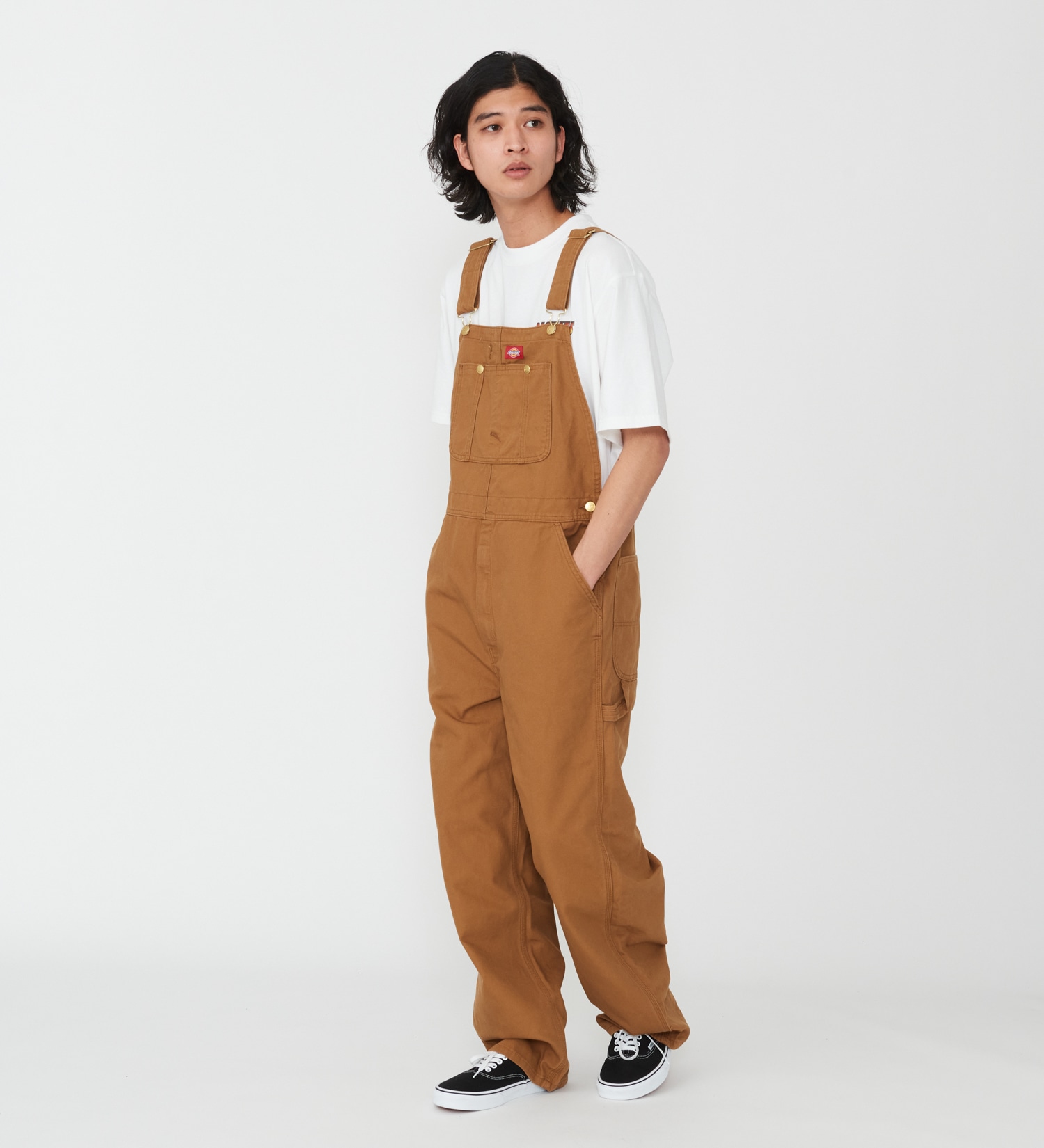 Dickies(ディッキーズ)のダックキャンバス リブオーバーオール|オールインワン/サロペット/オーバーオール/メンズ|ブラウン