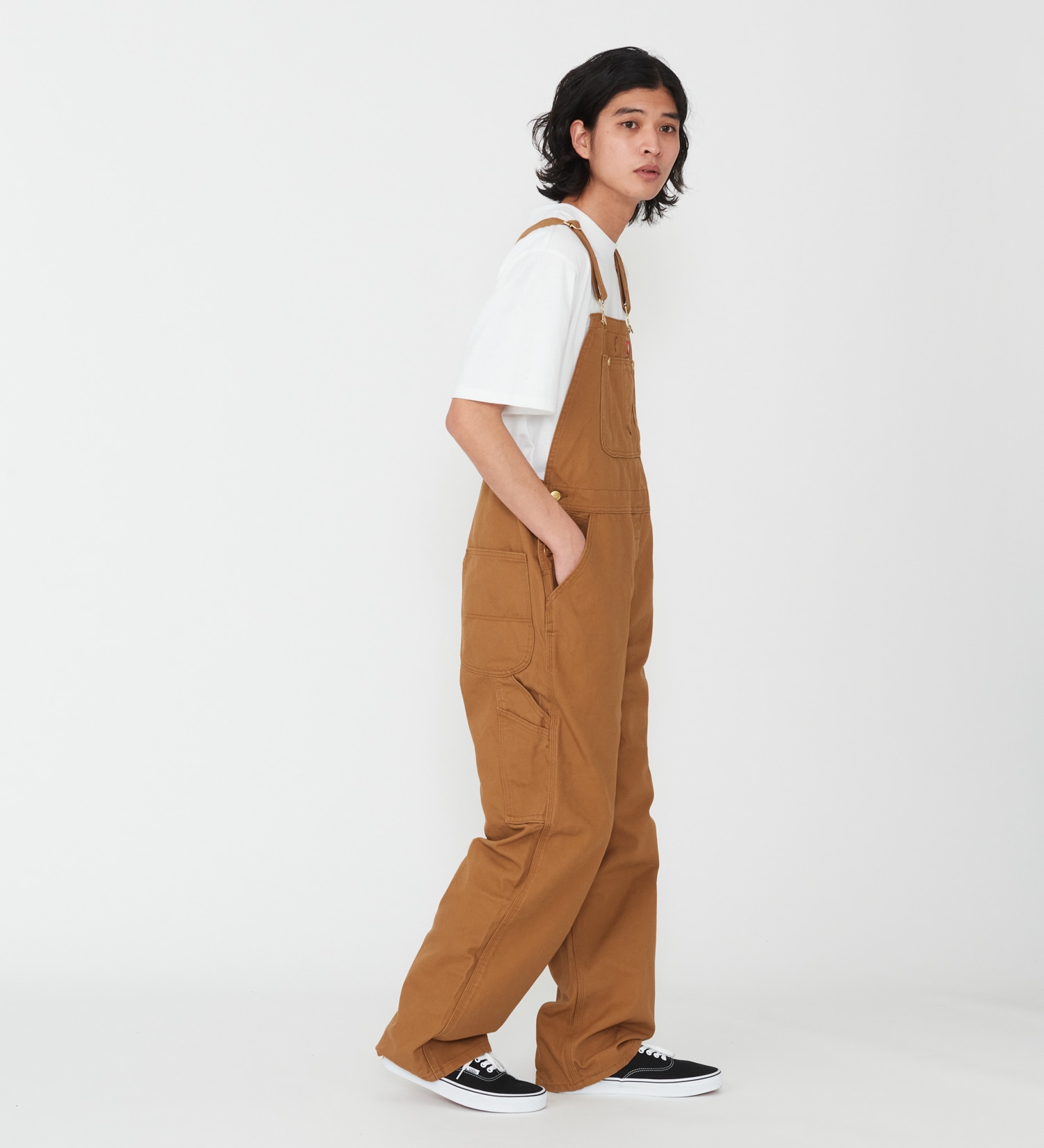 Dickies(ディッキーズ)のダックキャンバス リブオーバーオール|オールインワン/サロペット/オーバーオール/メンズ|ブラウン