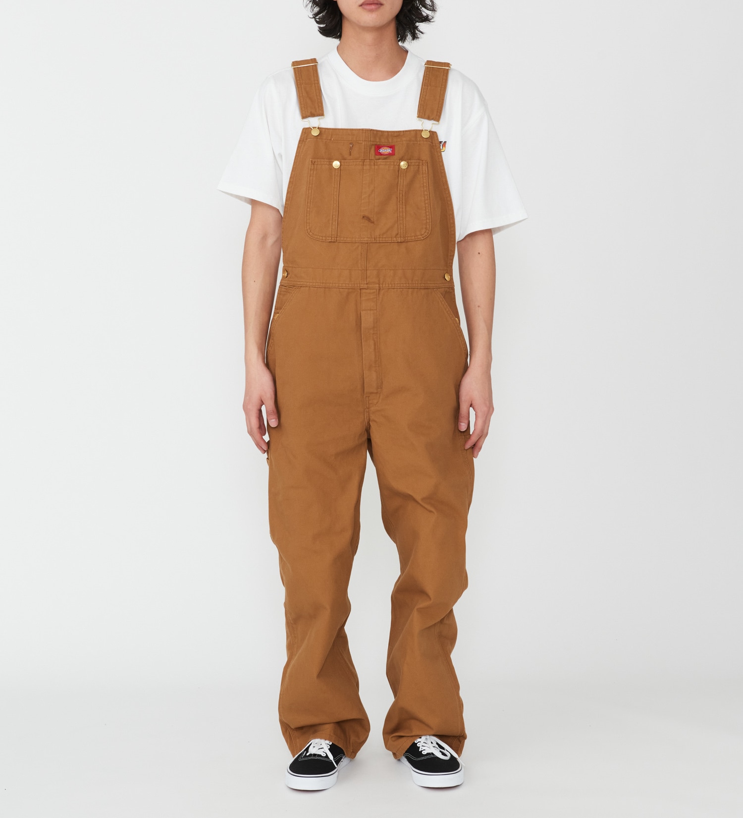 Dickies(ディッキーズ)のダックキャンバス リブオーバーオール|オールインワン/サロペット/オーバーオール/メンズ|ブラウン