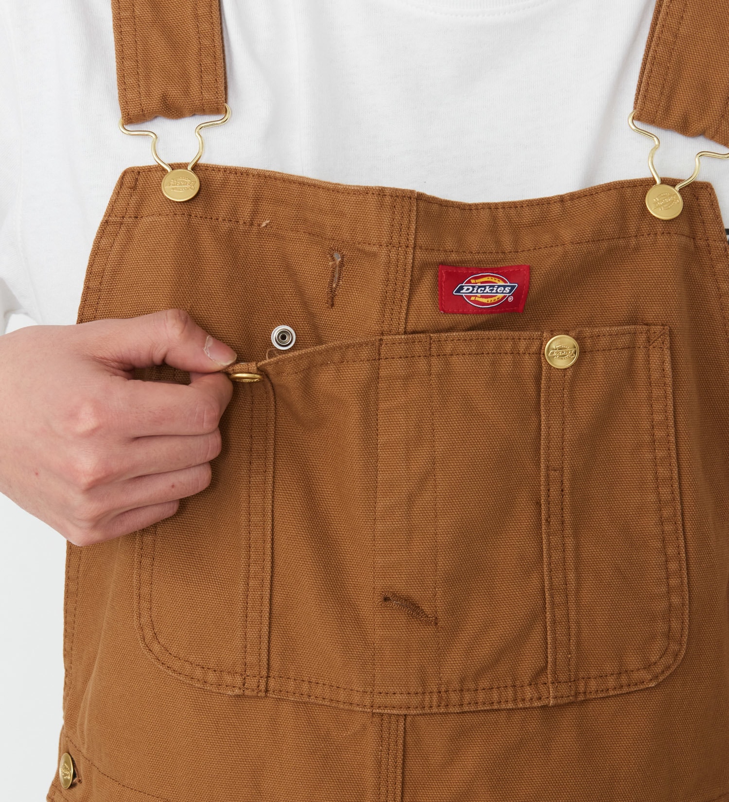 Dickies(ディッキーズ)のダックキャンバス リブオーバーオール|オールインワン/サロペット/オーバーオール/メンズ|ブラウン