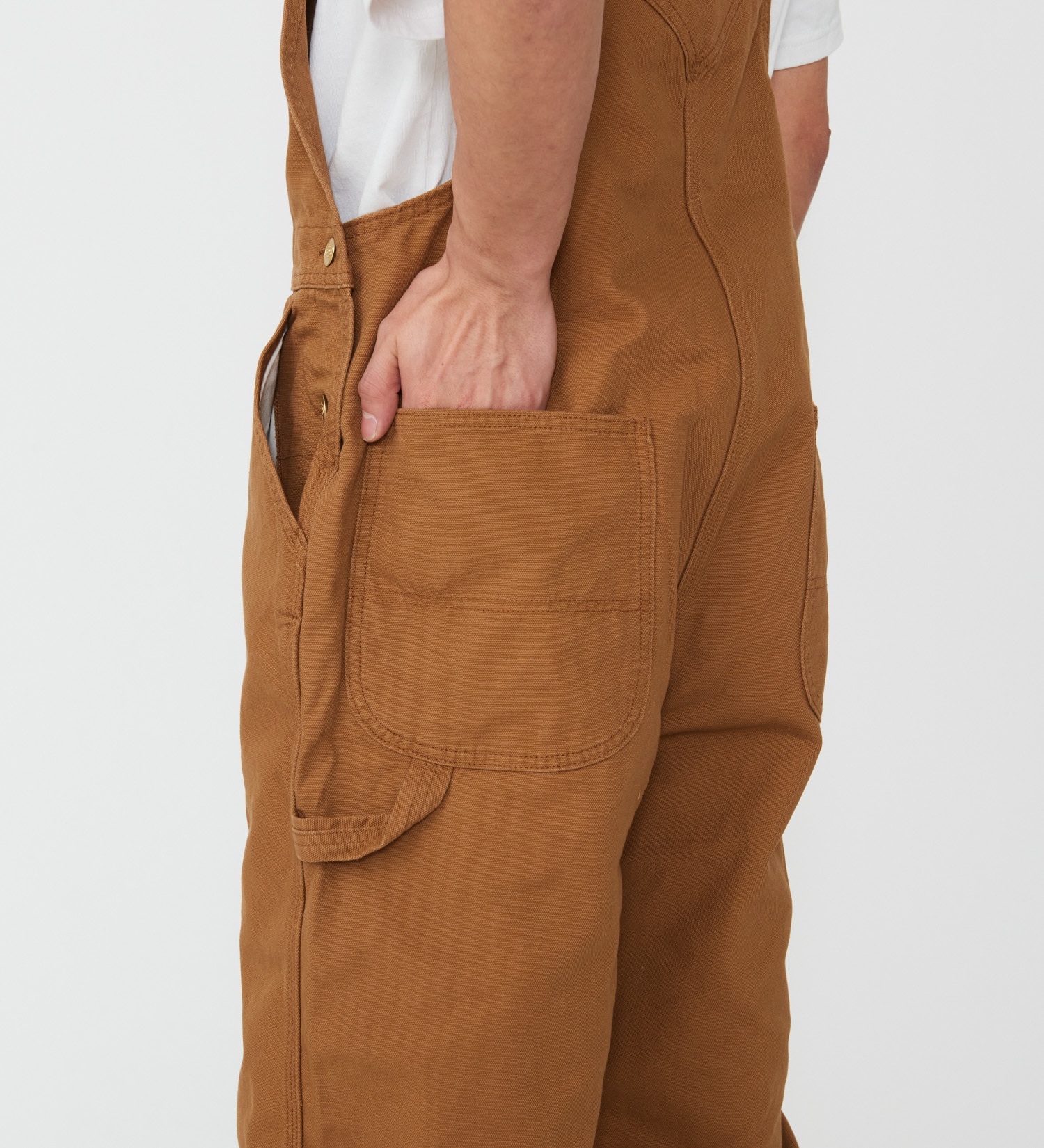 Dickies(ディッキーズ)のダックキャンバス リブオーバーオール|オールインワン/サロペット/オーバーオール/メンズ|ブラウン