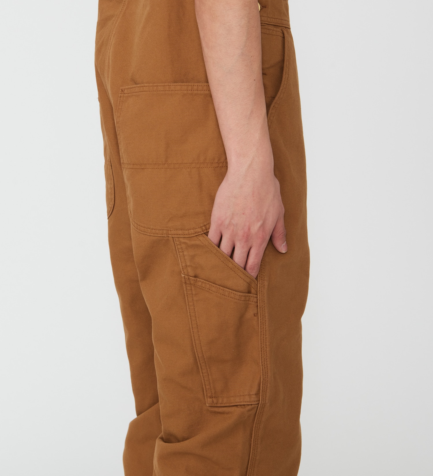 Dickies(ディッキーズ)のダックキャンバス リブオーバーオール|オールインワン/サロペット/オーバーオール/メンズ|ブラウン