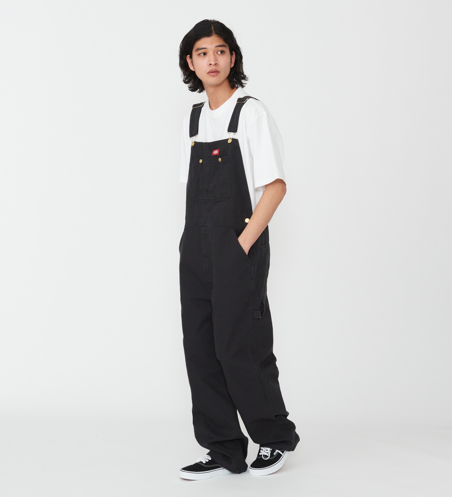 Dickies(ディッキーズ)のダックキャンバス リブオーバーオール|オールインワン/サロペット/オーバーオール/メンズ|ブラック