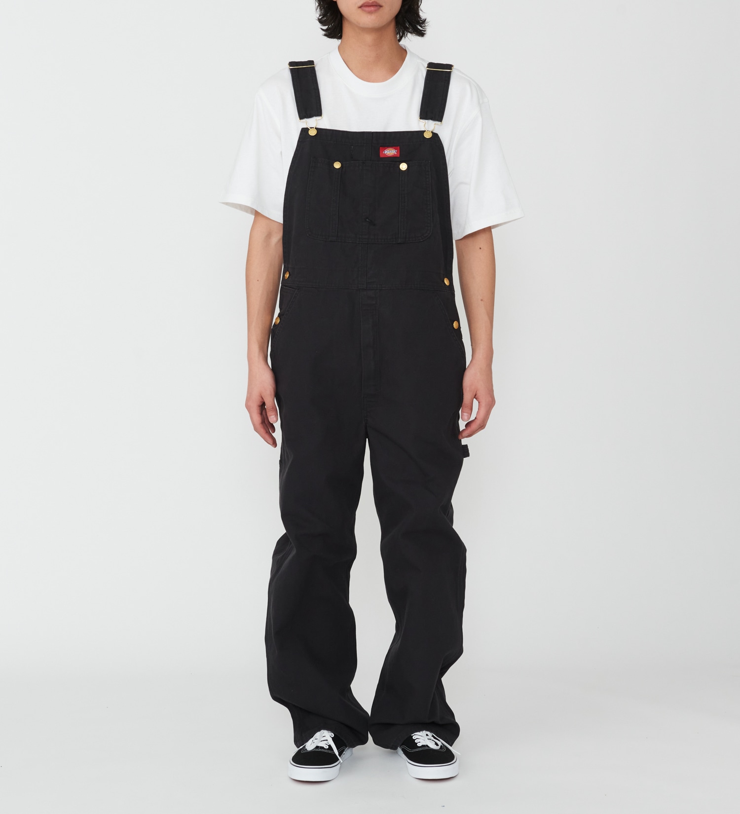 Dickies(ディッキーズ)のダックキャンバス リブオーバーオール|オールインワン/サロペット/オーバーオール/メンズ|ブラック