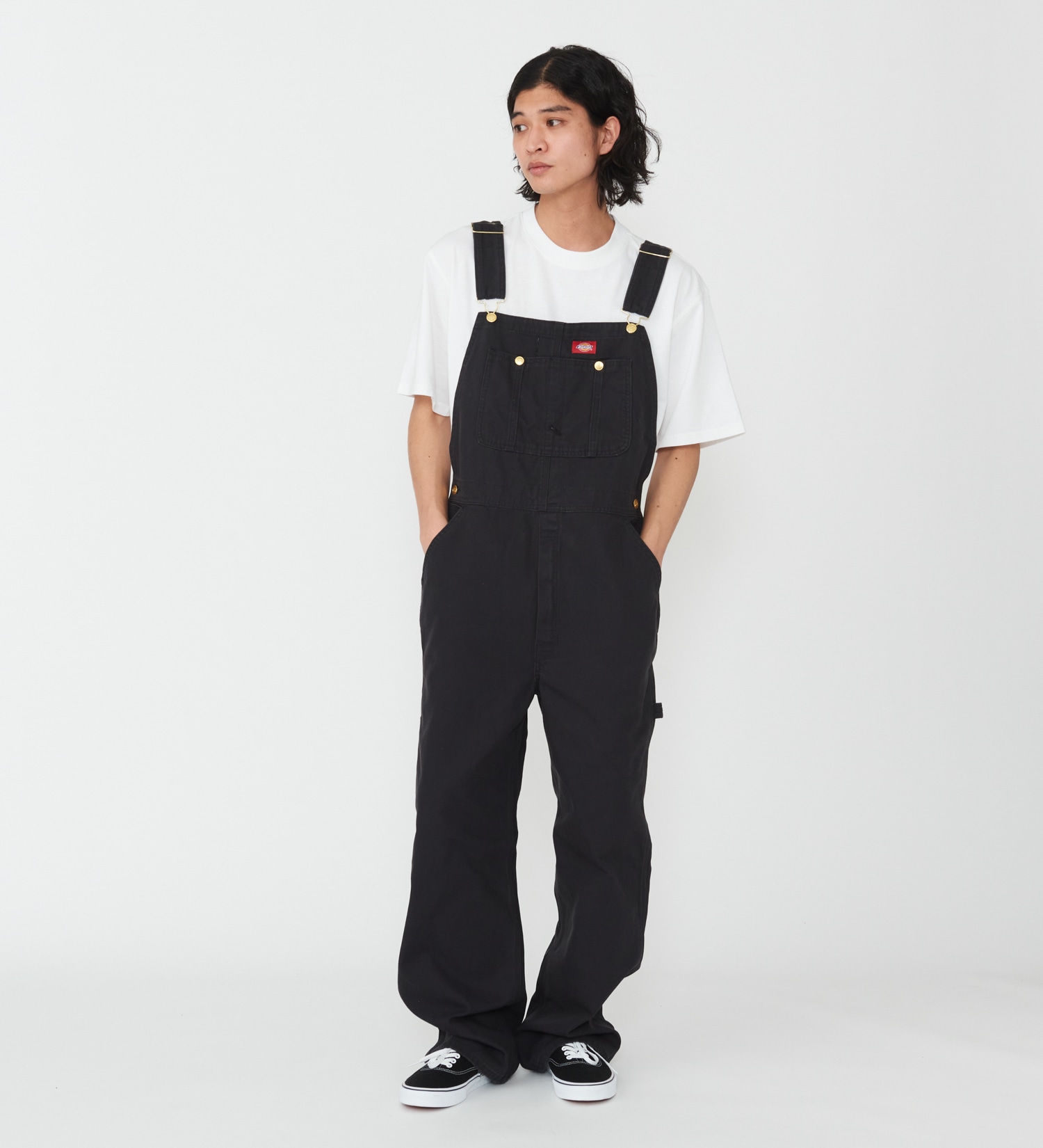 Dickies(ディッキーズ)のダックキャンバス リブオーバーオール|オールインワン/サロペット/オーバーオール/メンズ|ブラック
