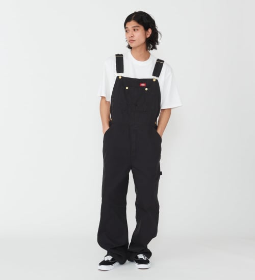 Dickies(ディッキーズ)のダックキャンバス リブオーバーオール|オールインワン/サロペット/オーバーオール/メンズ|ブラック