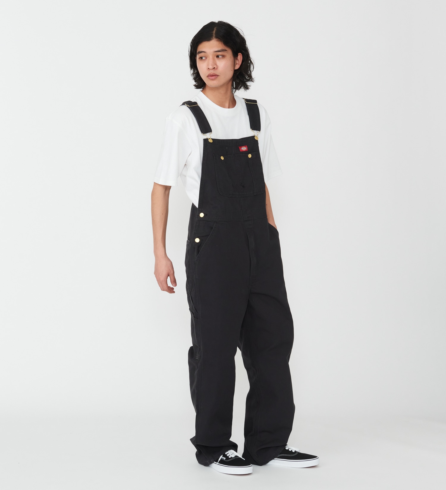 Dickies(ディッキーズ)のダックキャンバス リブオーバーオール|オールインワン/サロペット/オーバーオール/メンズ|ブラック