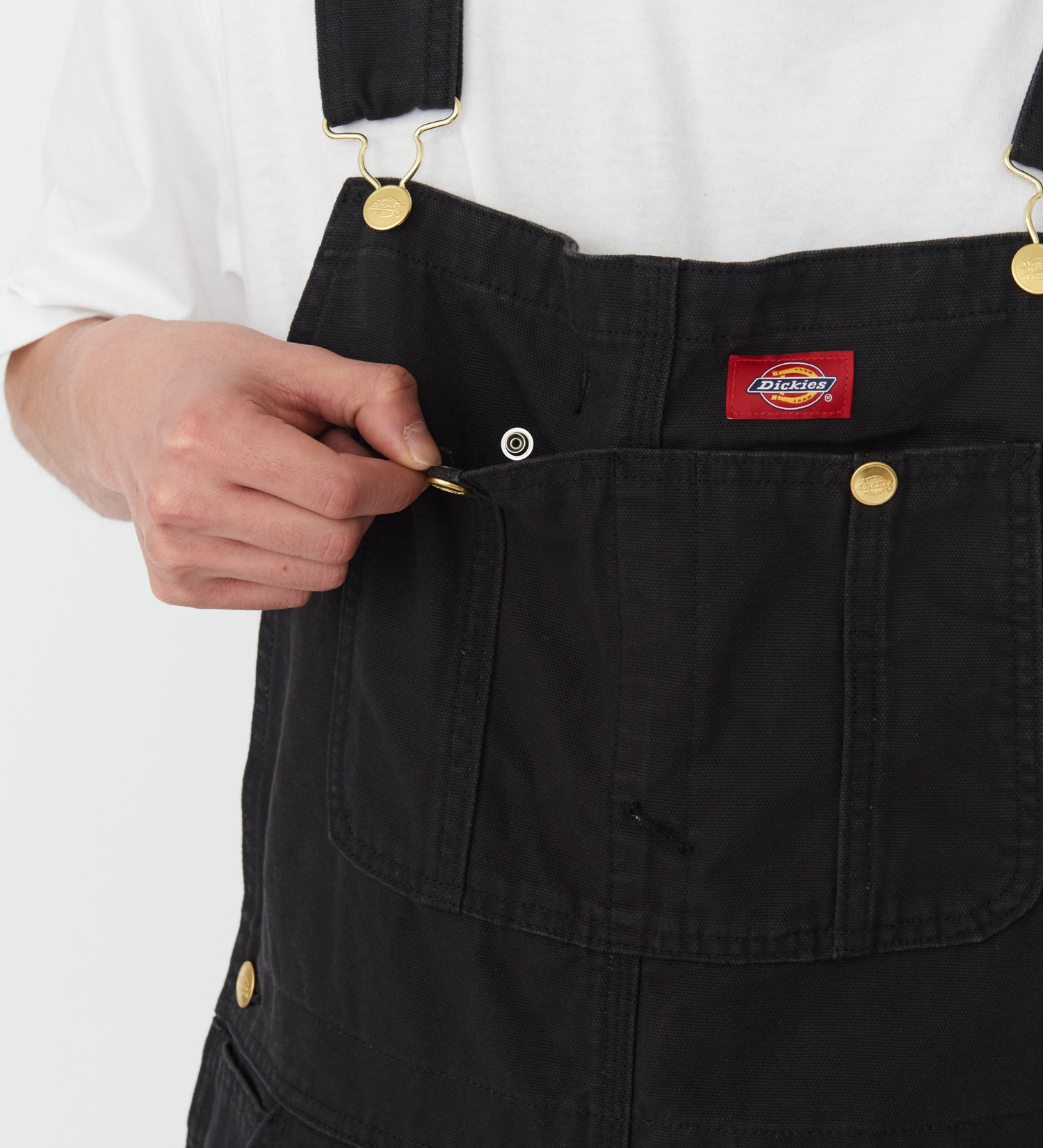 Dickies(ディッキーズ)のダックキャンバス リブオーバーオール|オールインワン/サロペット/オーバーオール/メンズ|ブラック