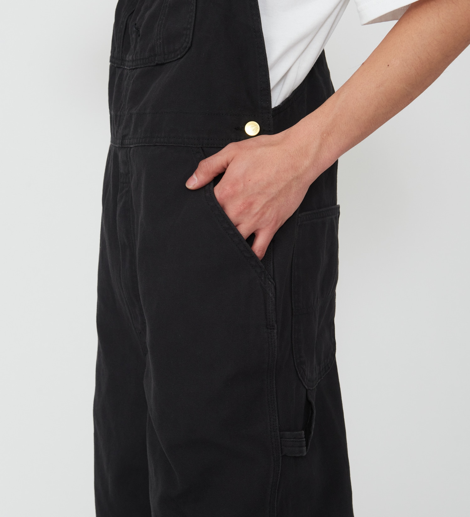 Dickies(ディッキーズ)のダックキャンバス リブオーバーオール|オールインワン/サロペット/オーバーオール/メンズ|ブラック