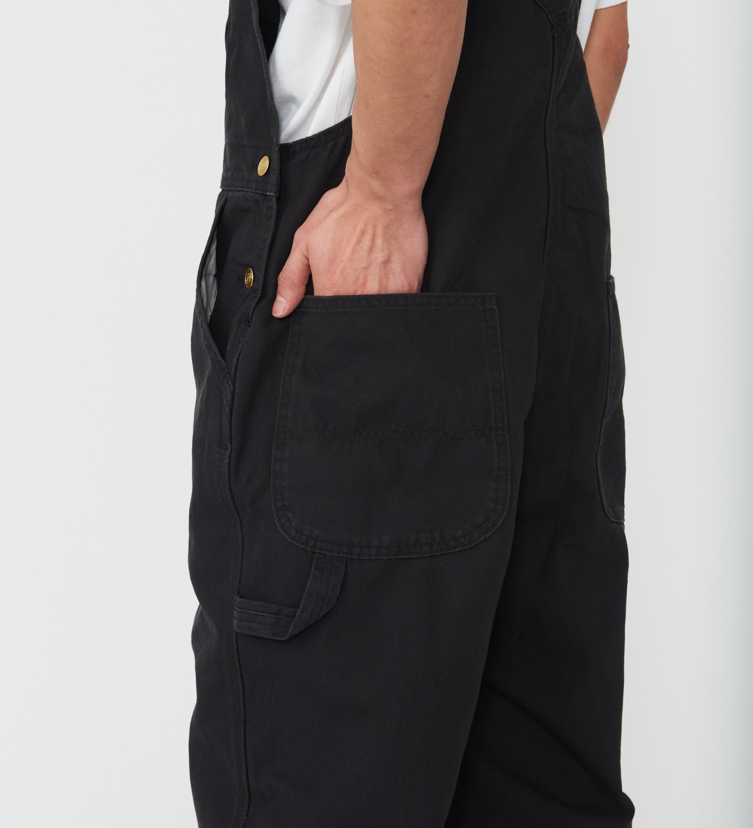 Dickies(ディッキーズ)のダックキャンバス リブオーバーオール|オールインワン/サロペット/オーバーオール/メンズ|ブラック