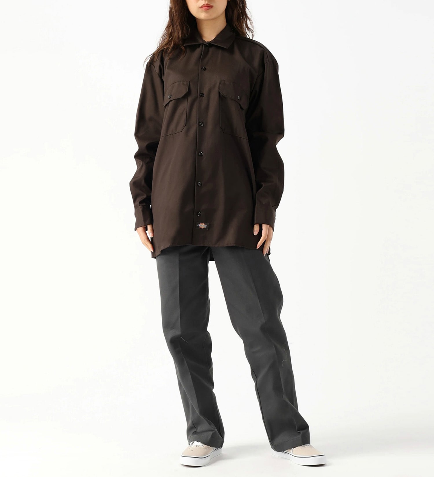 Dickies(ディッキーズ)のワークシャツ 長袖 "574"|トップス/シャツ/ブラウス/メンズ|ダークブラウン