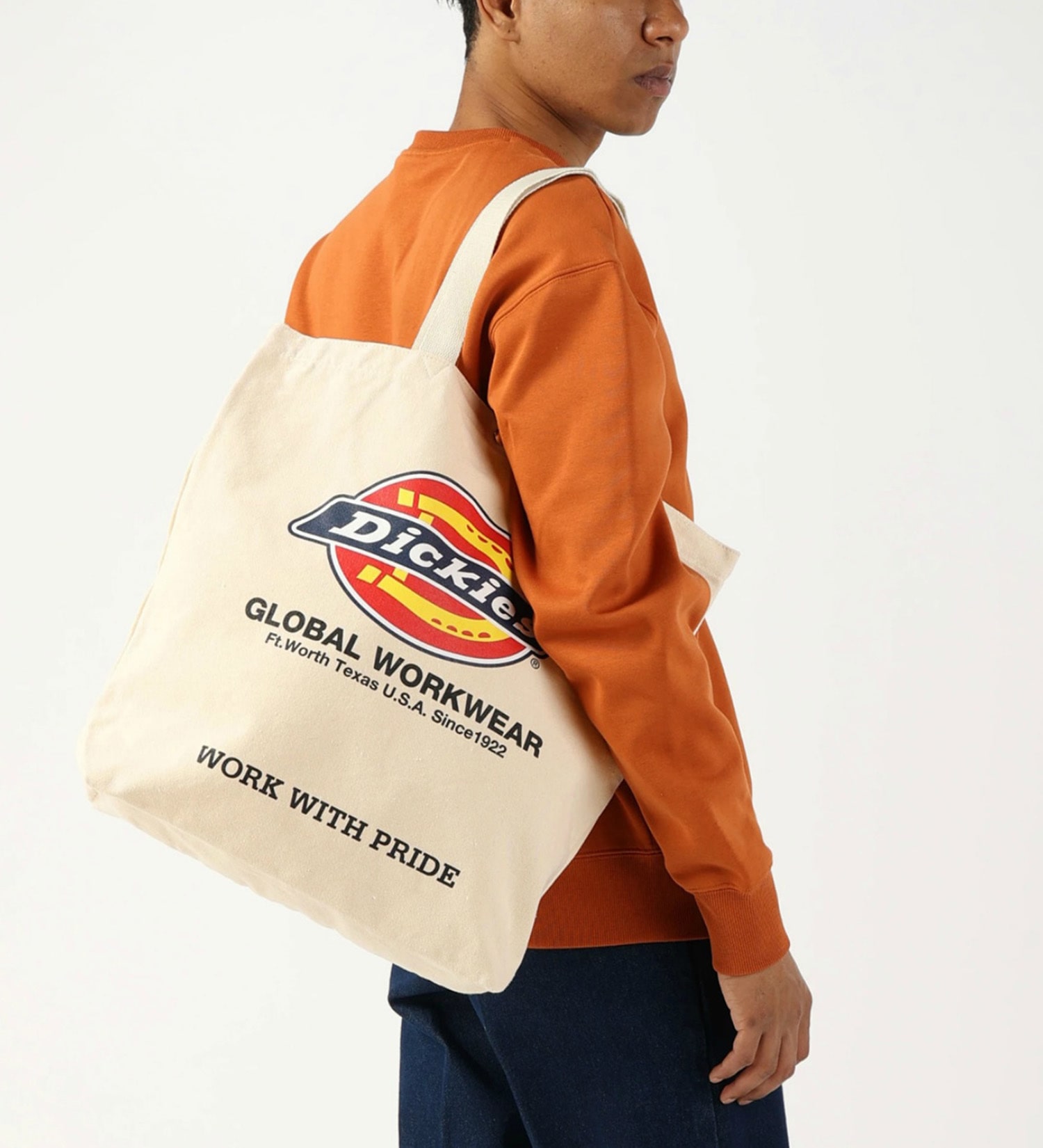 Dickies(ディッキーズ)のロゴ キャンバス トートバッグ|バッグ/トートバッグ/メンズ|ベージュ