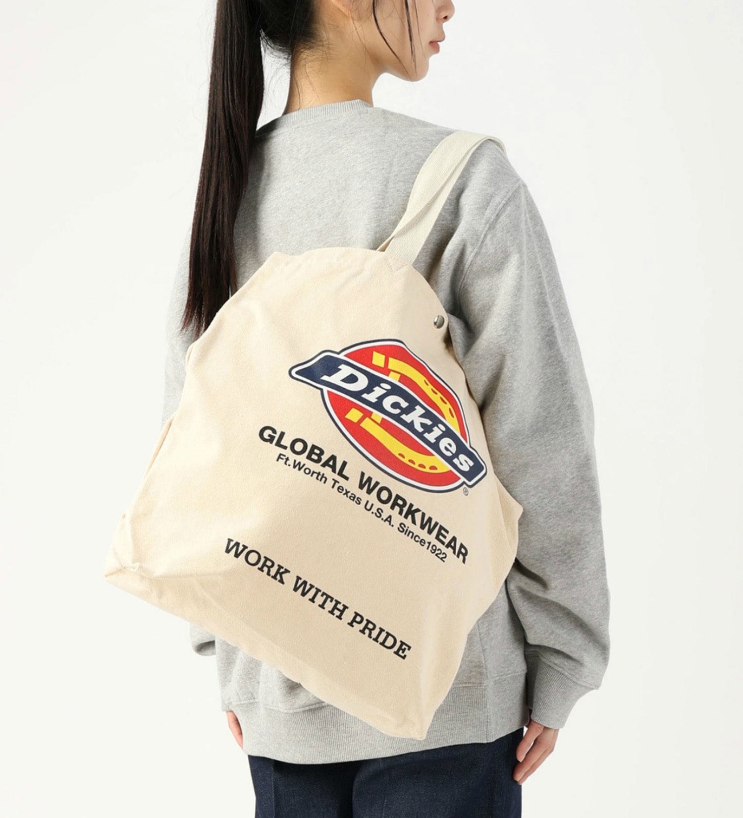 Dickies(ディッキーズ)のロゴ キャンバス トートバッグ|バッグ/トートバッグ/メンズ|ベージュ