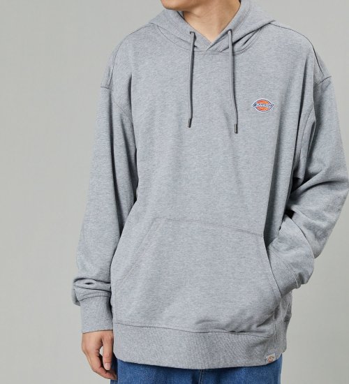 Dickies(ディッキーズ)のフレンチ テリー　スモールバッジ ロゴ　フーディー|トップス/パーカー/メンズ|ヘザ－グレー