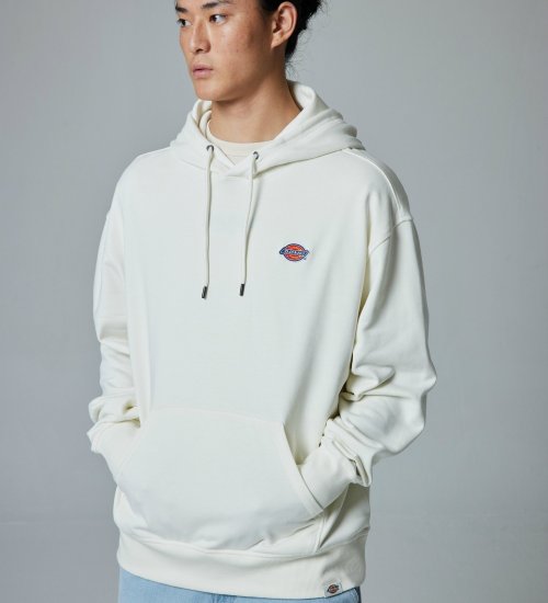 Dickies(ディッキーズ)のフレンチ テリー　スモールバッジ ロゴ　フーディー|トップス/パーカー/メンズ|アイボリー
