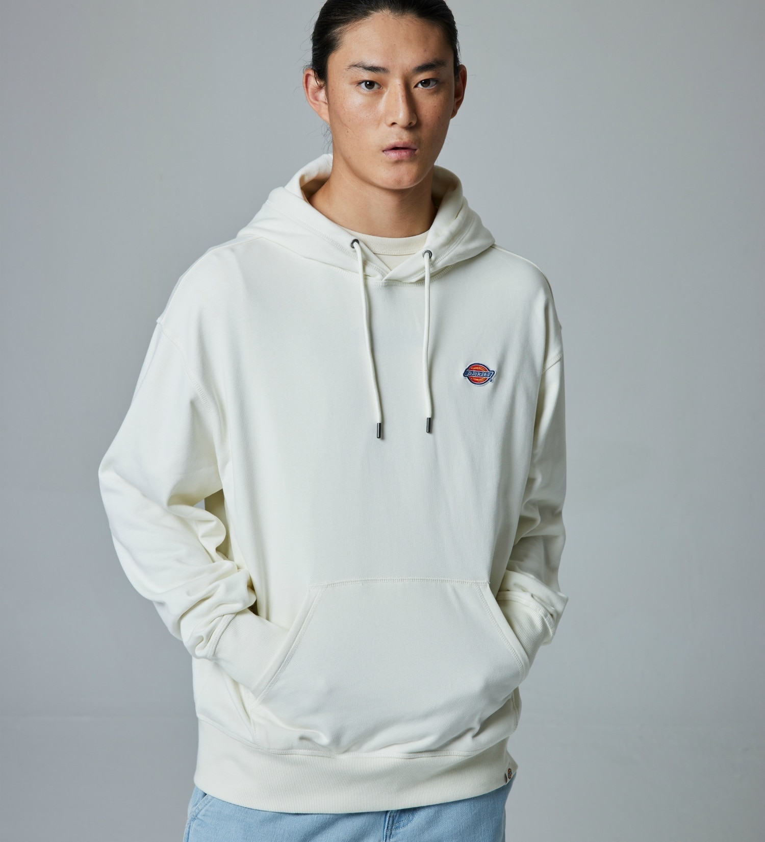 Dickies(ディッキーズ)のフレンチ テリー　スモールバッジ ロゴ　フーディー|トップス/パーカー/メンズ|アイボリー