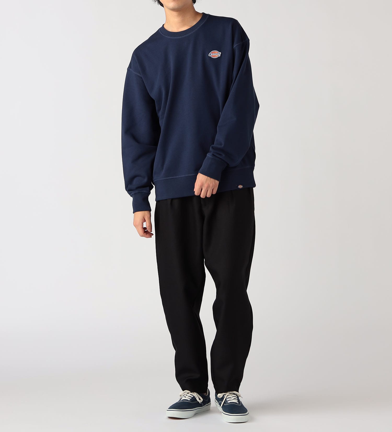 Dickies(ディッキーズ)のフレンチテリー スモールバッジ ロゴ クルーネック|トップス/スウェット/メンズ|ネイビー