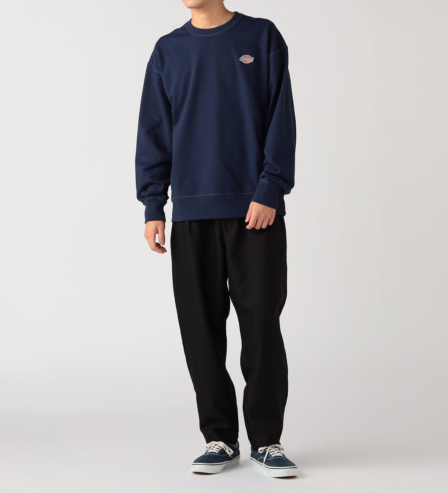 Dickies(ディッキーズ)のフレンチテリー スモールバッジ ロゴ クルーネック|トップス/スウェット/メンズ|ネイビー