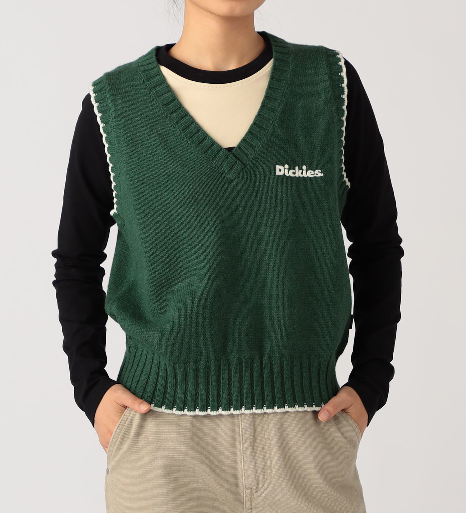 Dickies(ディッキーズ)のニットベスト|トップス/ニット/セーター/レディース|グリーン