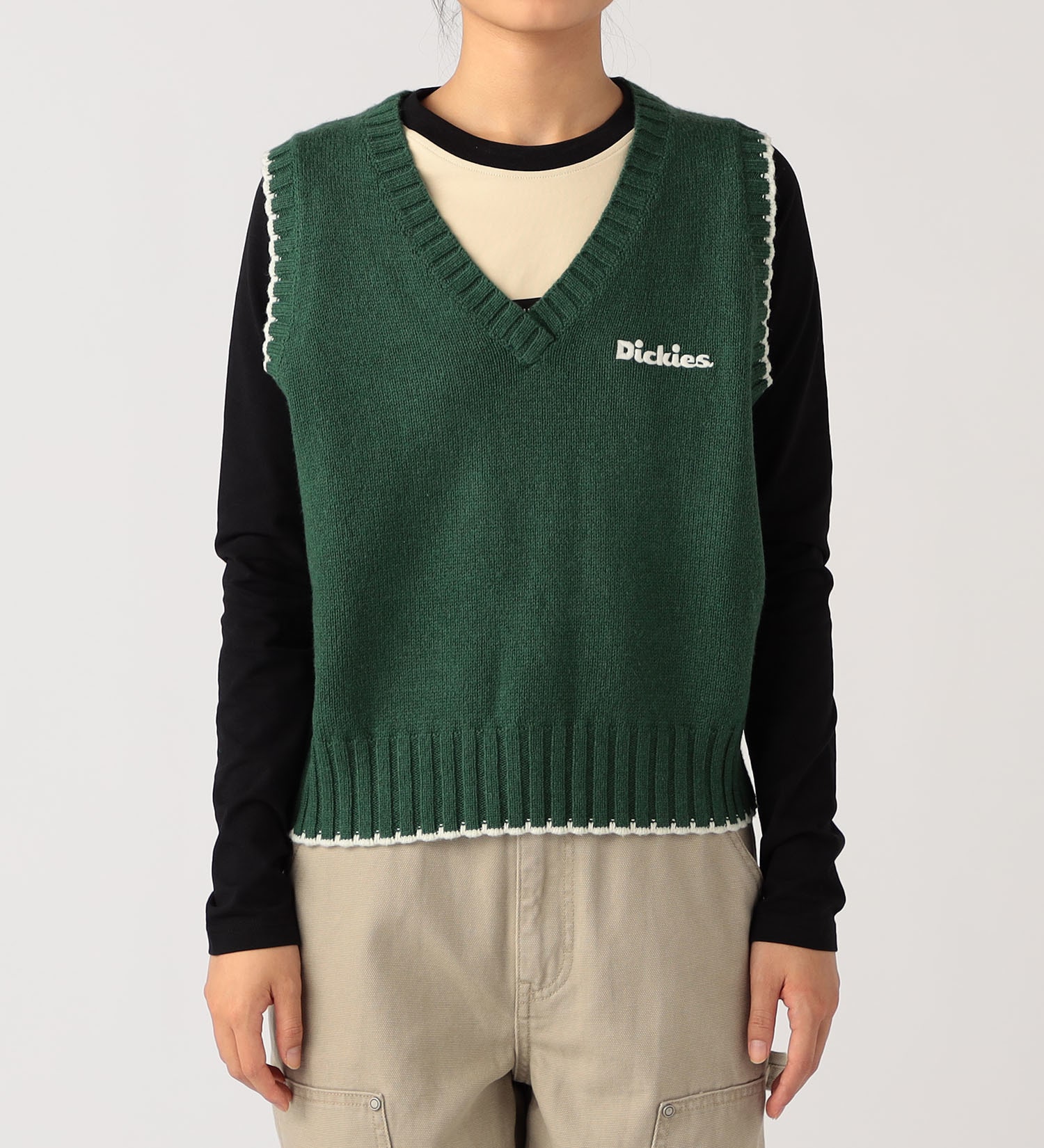 Dickies(ディッキーズ)のニットベスト|トップス/ニット/セーター/レディース|グリーン