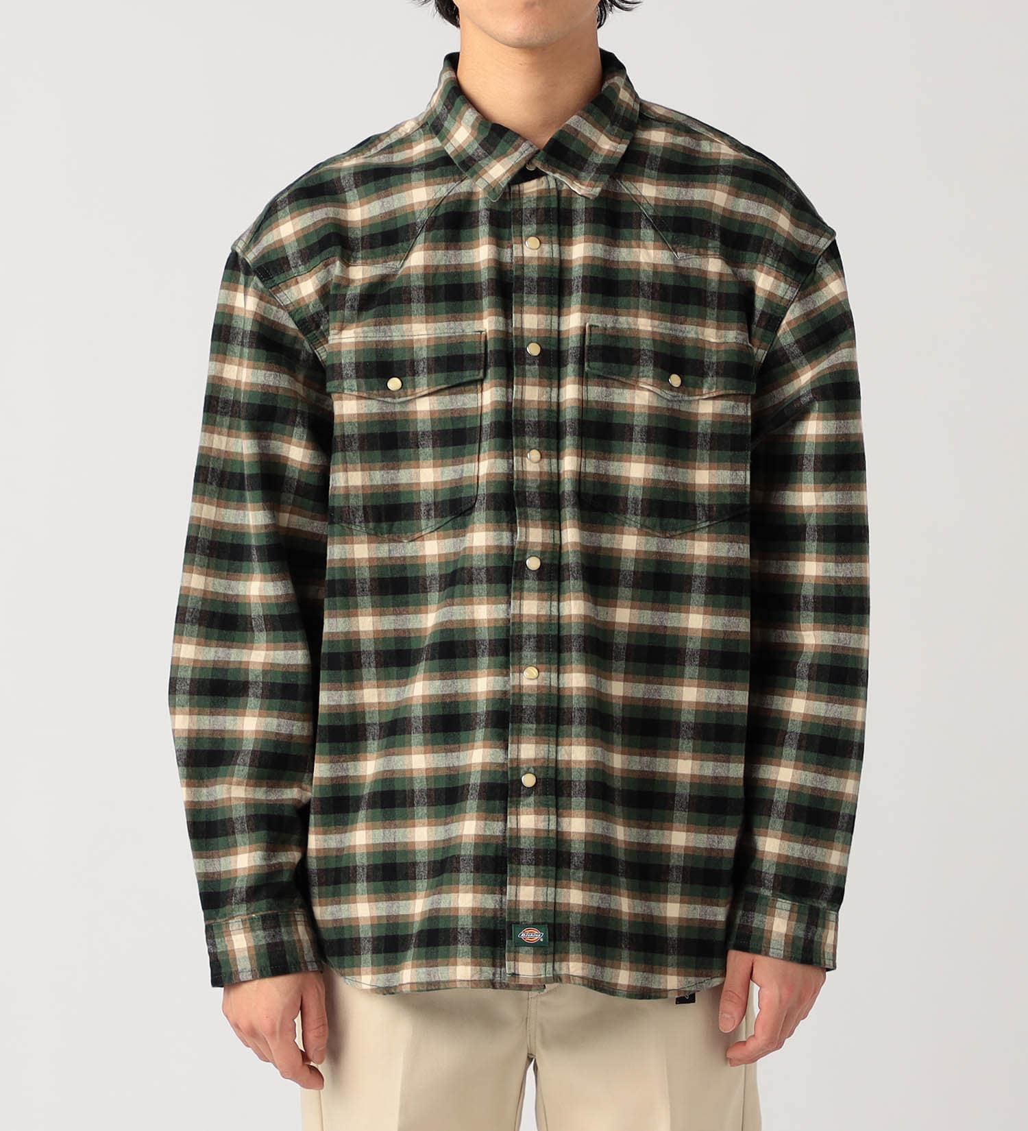 Dickies(ディッキーズ)のフランネルシャツ|トップス/シャツ/ブラウス/メンズ|グリーン
