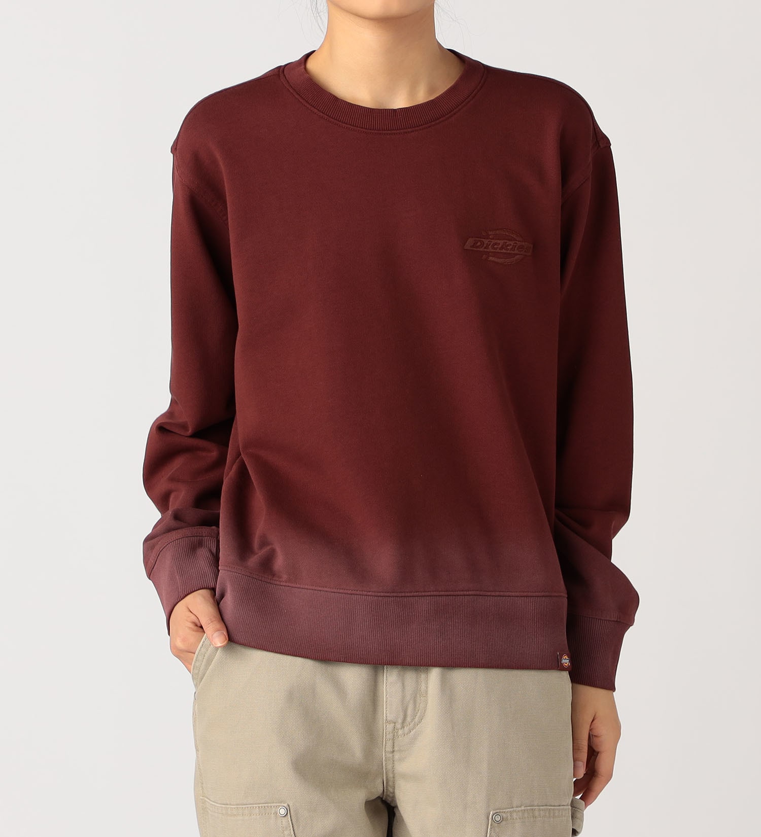 Dickies(ディッキーズ)のグラデーションクルースウェット|トップス/スウェット/レディース|ワインレッド
