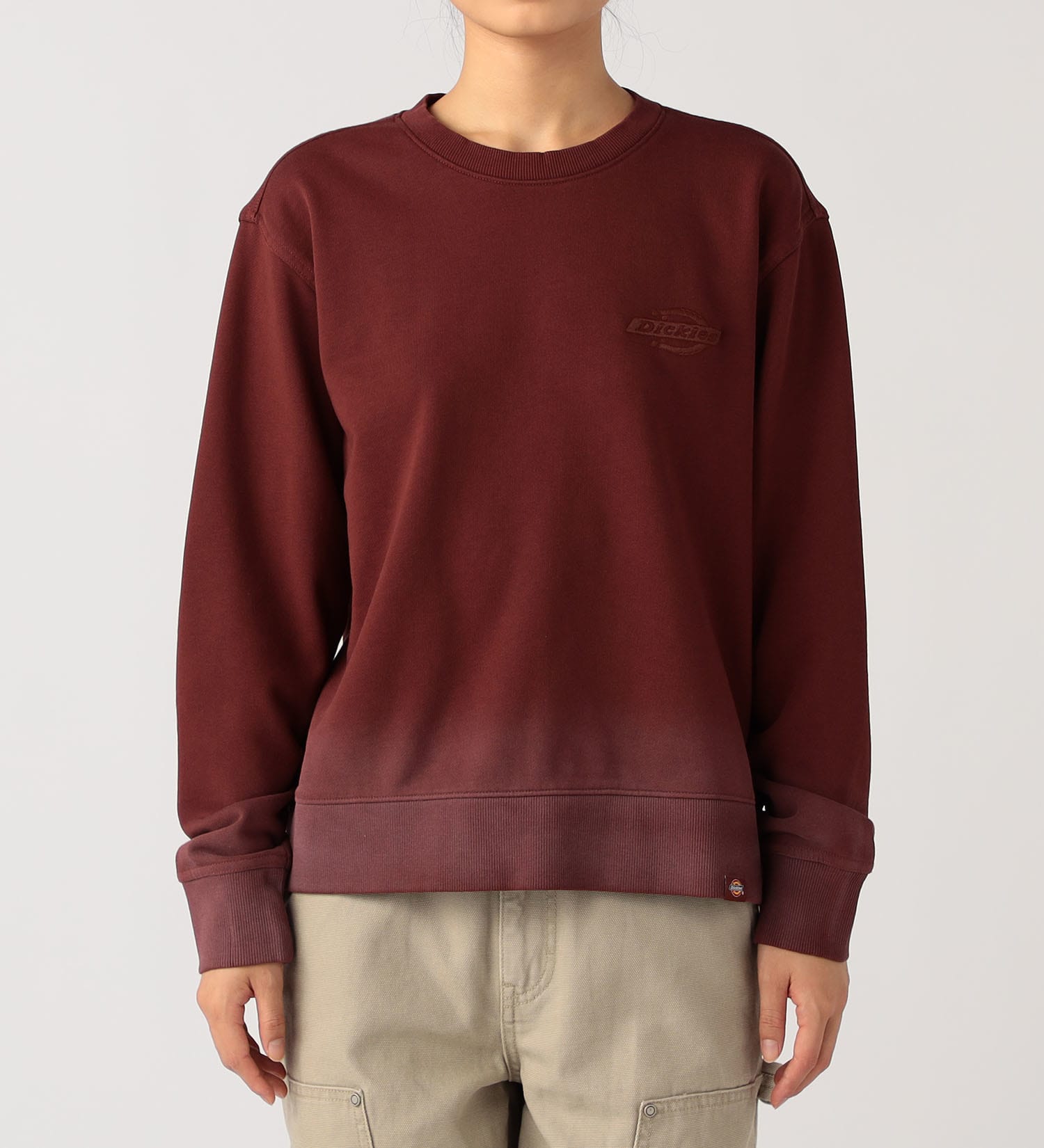 Dickies(ディッキーズ)のグラデーションクルースウェット|トップス/スウェット/レディース|ワインレッド