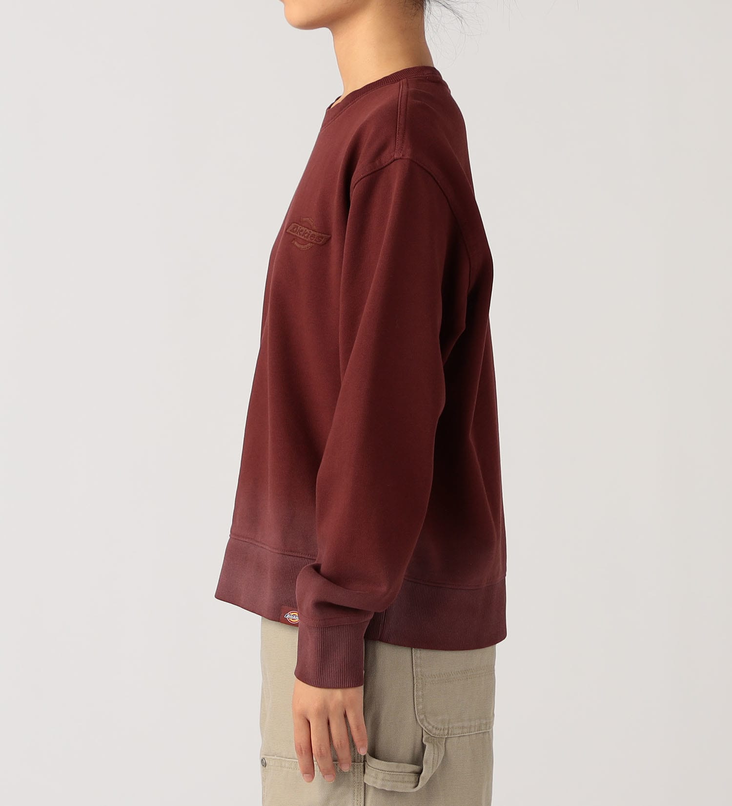 Dickies(ディッキーズ)のグラデーションクルースウェット|トップス/スウェット/レディース|ワインレッド