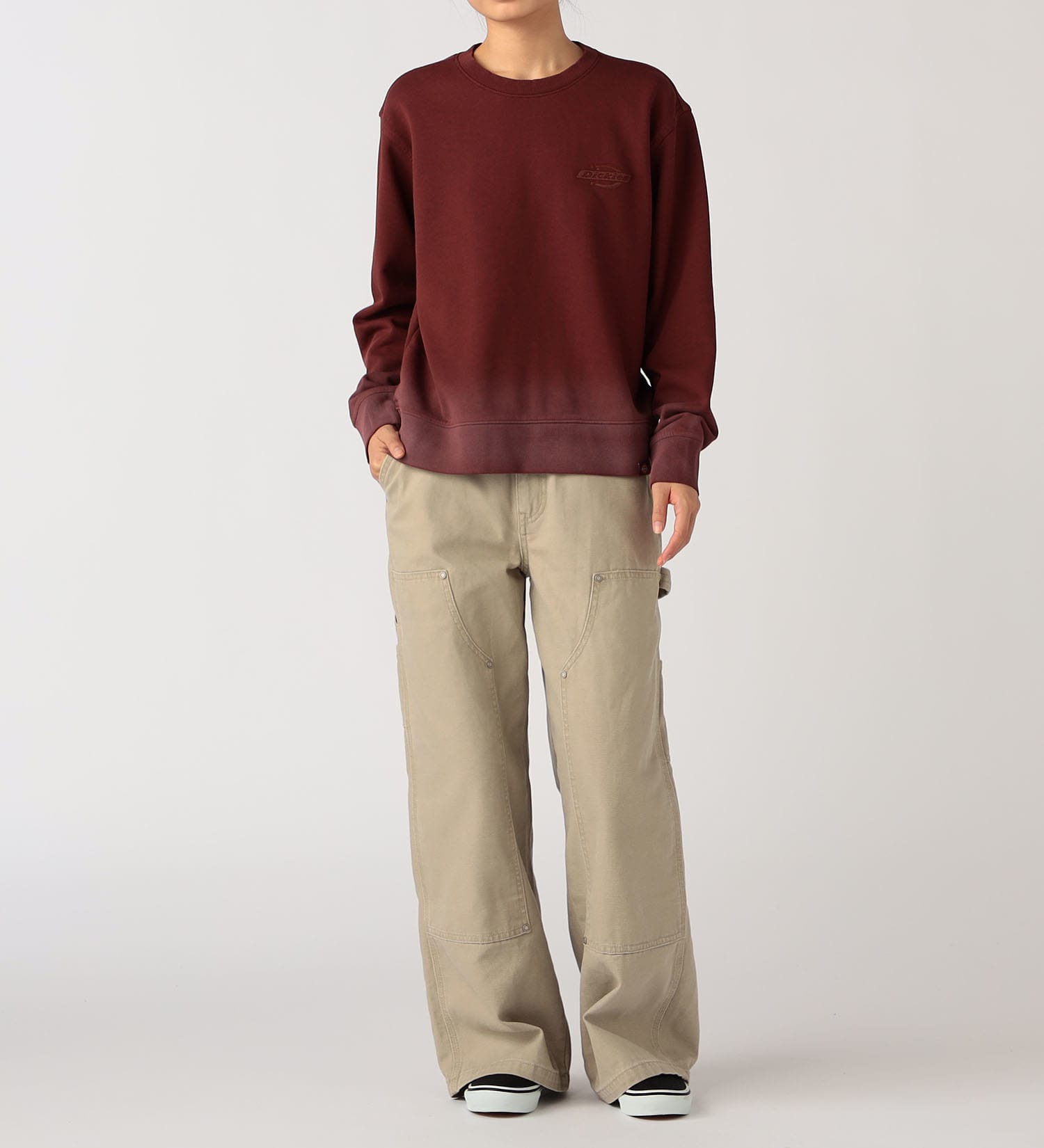 Dickies(ディッキーズ)のグラデーションクルースウェット|トップス/スウェット/レディース|ワインレッド