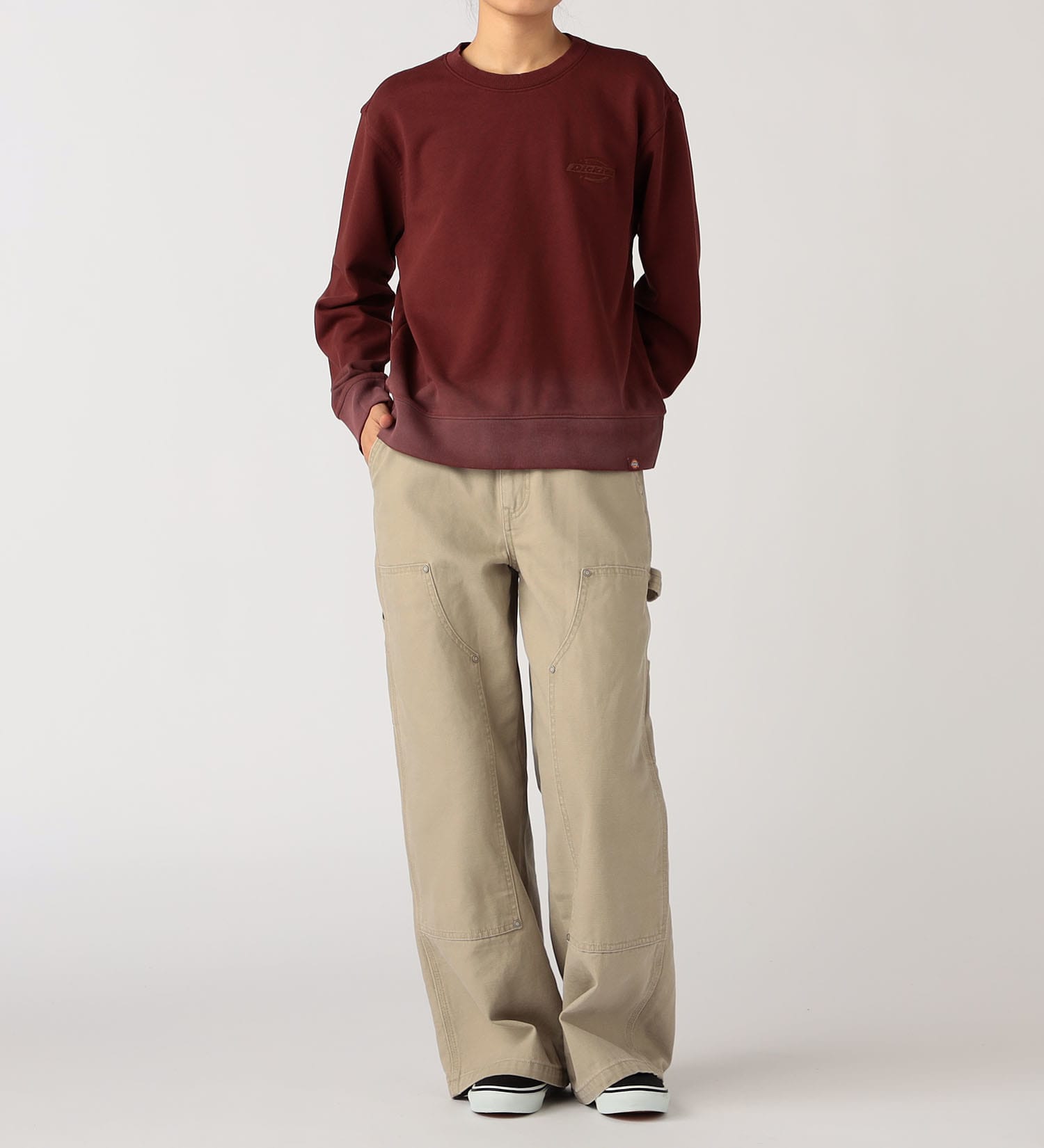Dickies(ディッキーズ)のグラデーションクルースウェット|トップス/スウェット/レディース|ワインレッド