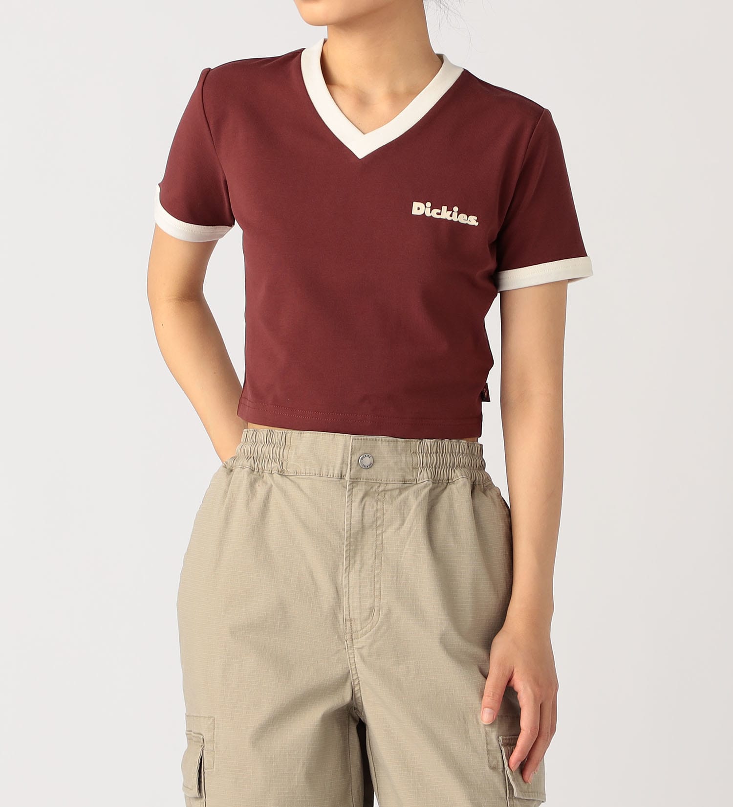 Dickies(ディッキーズ)のエラスティック ジャージー リンガー ショートスリーブティー|トップス/Tシャツ/カットソー/レディース|レンガ