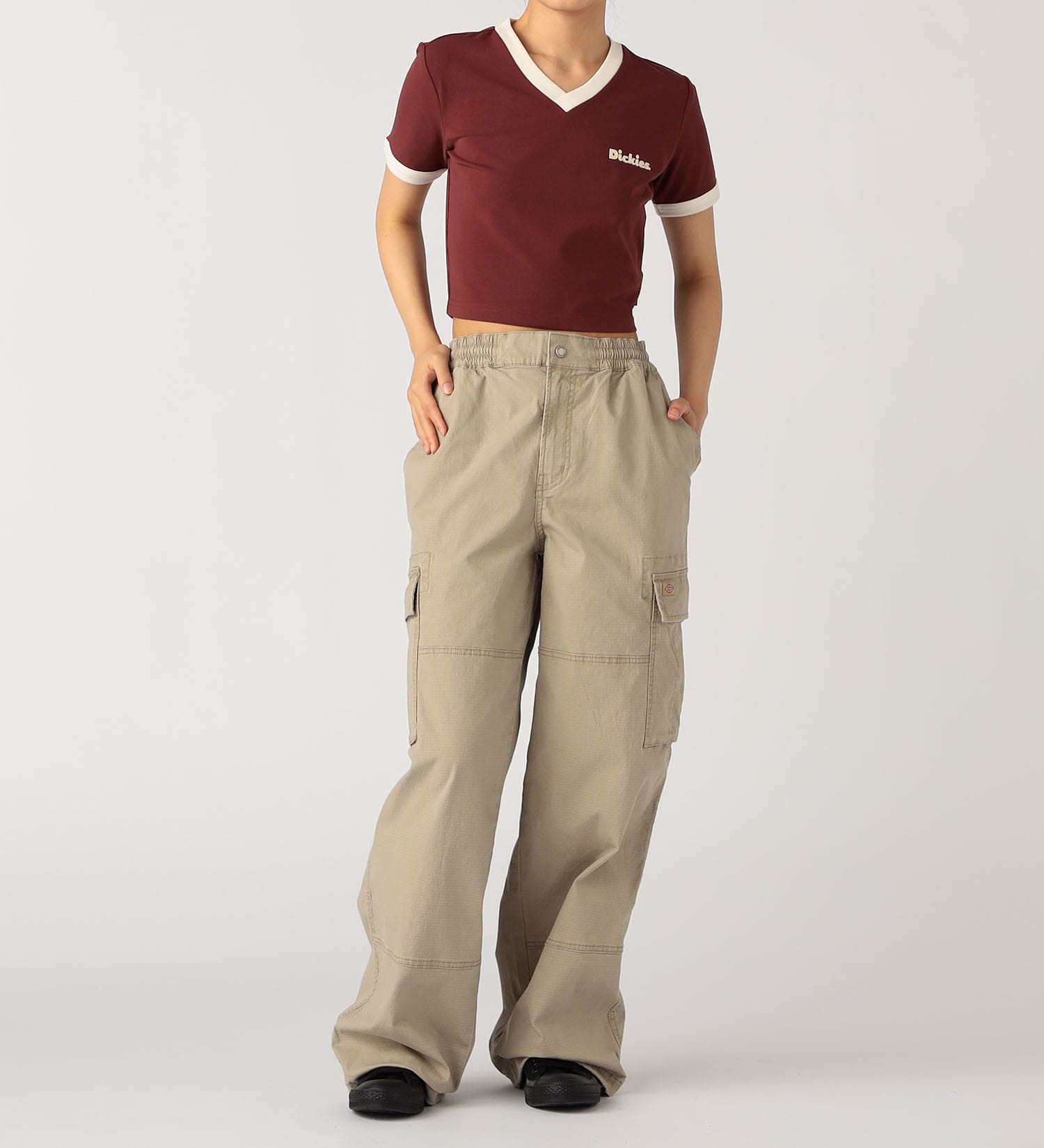 Dickies(ディッキーズ)のエラスティック ジャージー リンガー ショートスリーブティー|トップス/Tシャツ/カットソー/レディース|レンガ