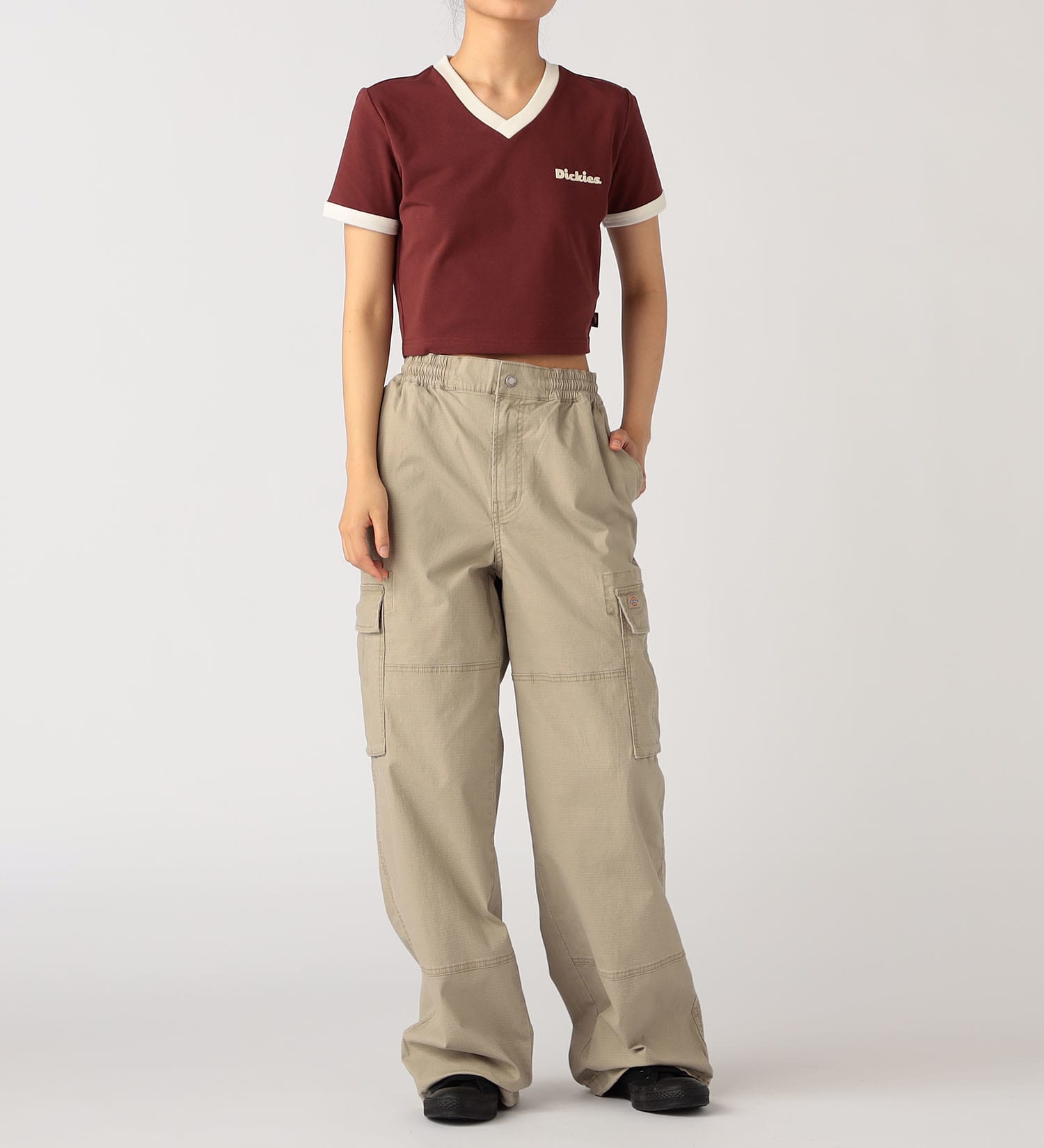 Dickies(ディッキーズ)のエラスティック ジャージー リンガー ショートスリーブティー|トップス/Tシャツ/カットソー/レディース|レンガ