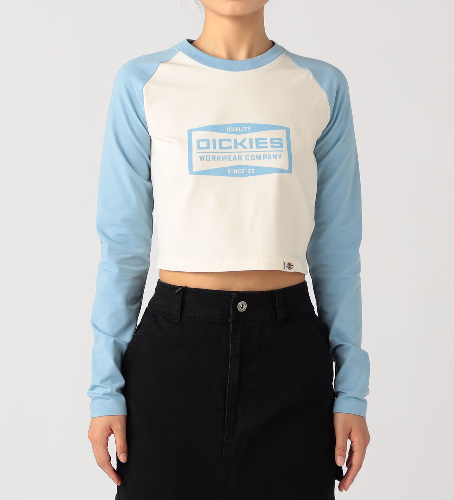 Dickies(ディッキーズ)の切り替えデザイン長袖Tシャツ|トップス/Tシャツ/カットソー/レディース|ライトブルー