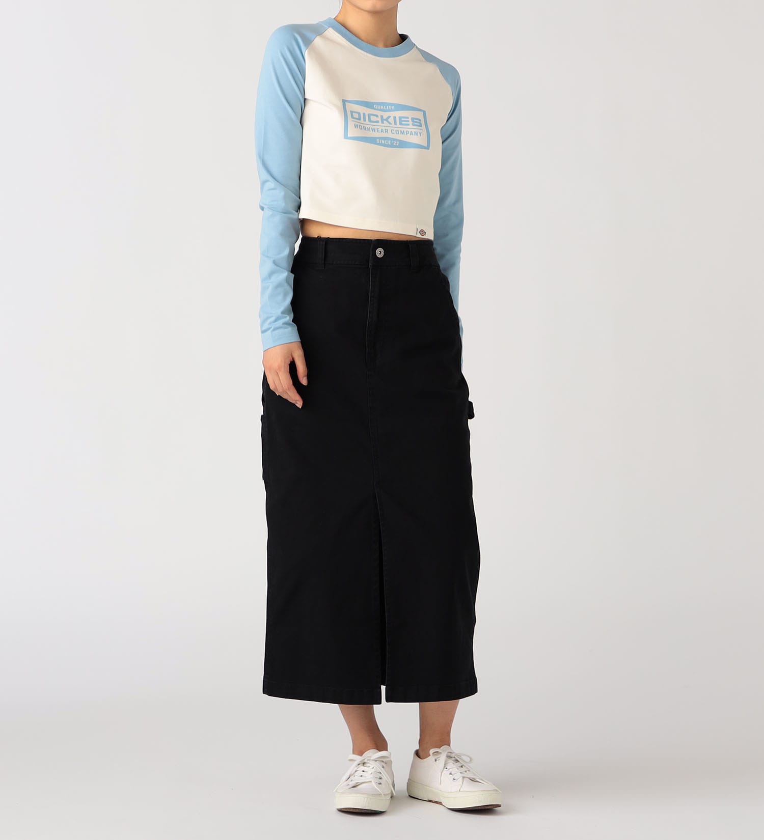 Dickies(ディッキーズ)の切り替えデザイン長袖Tシャツ|トップス/Tシャツ/カットソー/レディース|ライトブルー