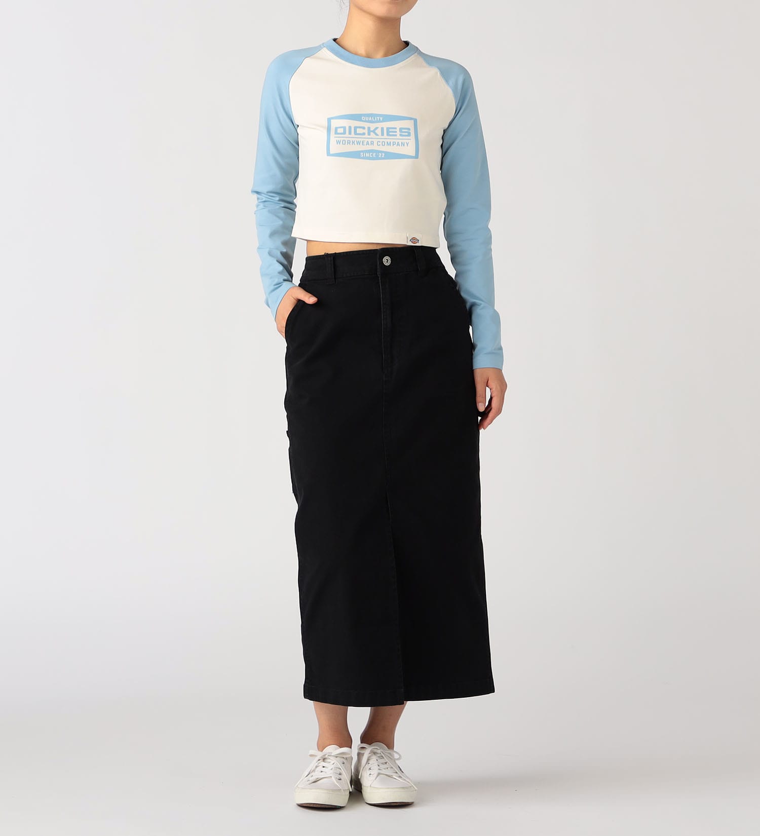 Dickies(ディッキーズ)の切り替えデザイン長袖Tシャツ|トップス/Tシャツ/カットソー/レディース|ライトブルー