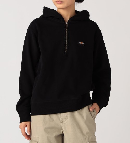 Dickies(ディッキーズ)のハーフジップフーディ―|トップス/パーカー/レディース|ブラック