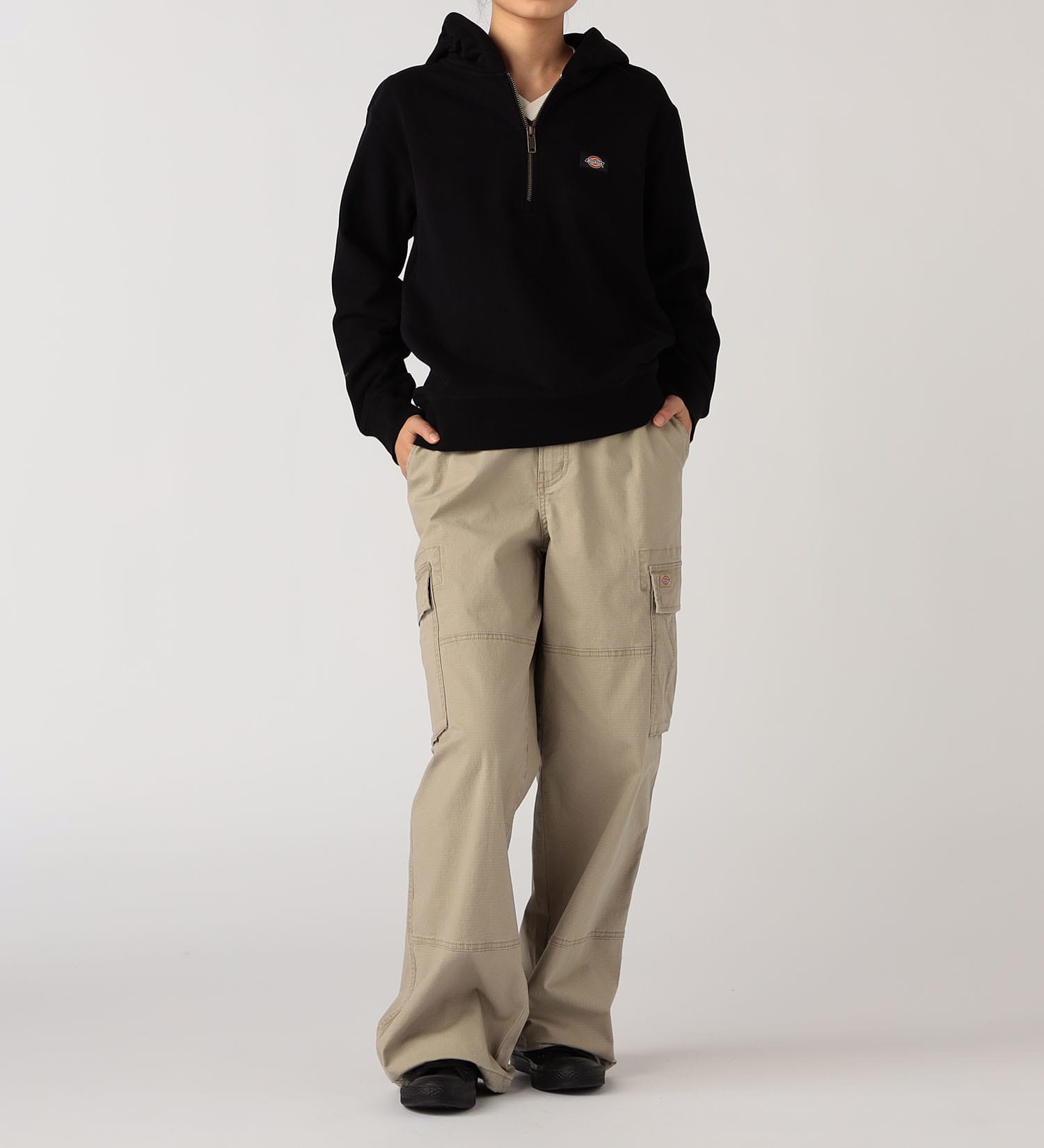 Dickies(ディッキーズ)のハーフジップフーディ―|トップス/パーカー/レディース|ブラック