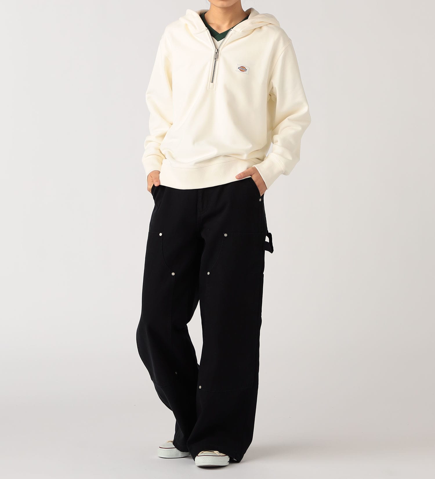 Dickies(ディッキーズ)のハーフジップフーディ―|トップス/パーカー/レディース|ホワイト