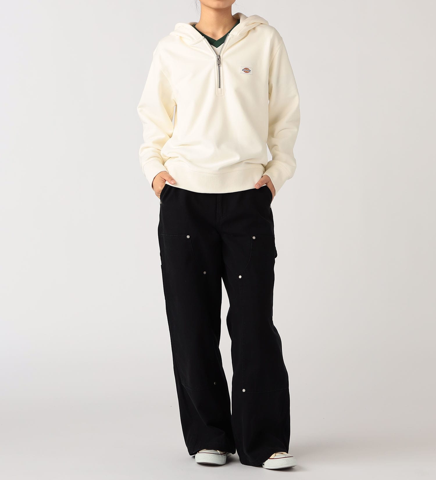 Dickies(ディッキーズ)のハーフジップフーディ―|トップス/パーカー/レディース|ホワイト
