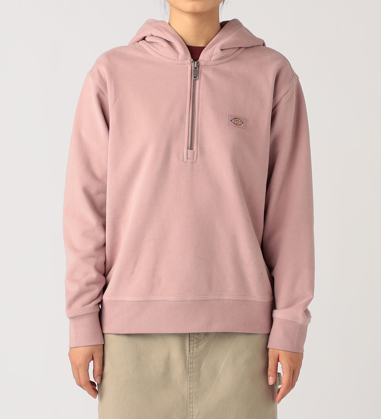Dickies(ディッキーズ)のハーフジップフーディ―|トップス/パーカー/レディース|ピンク