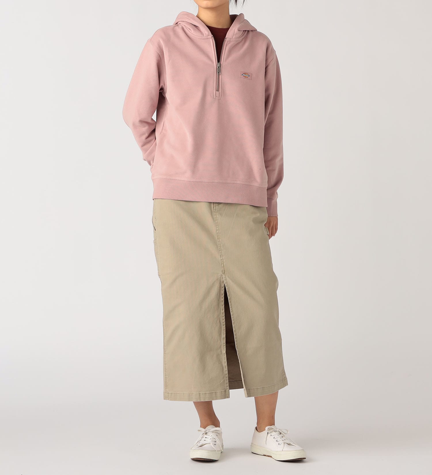 Dickies(ディッキーズ)のハーフジップフーディ―|トップス/パーカー/レディース|ピンク