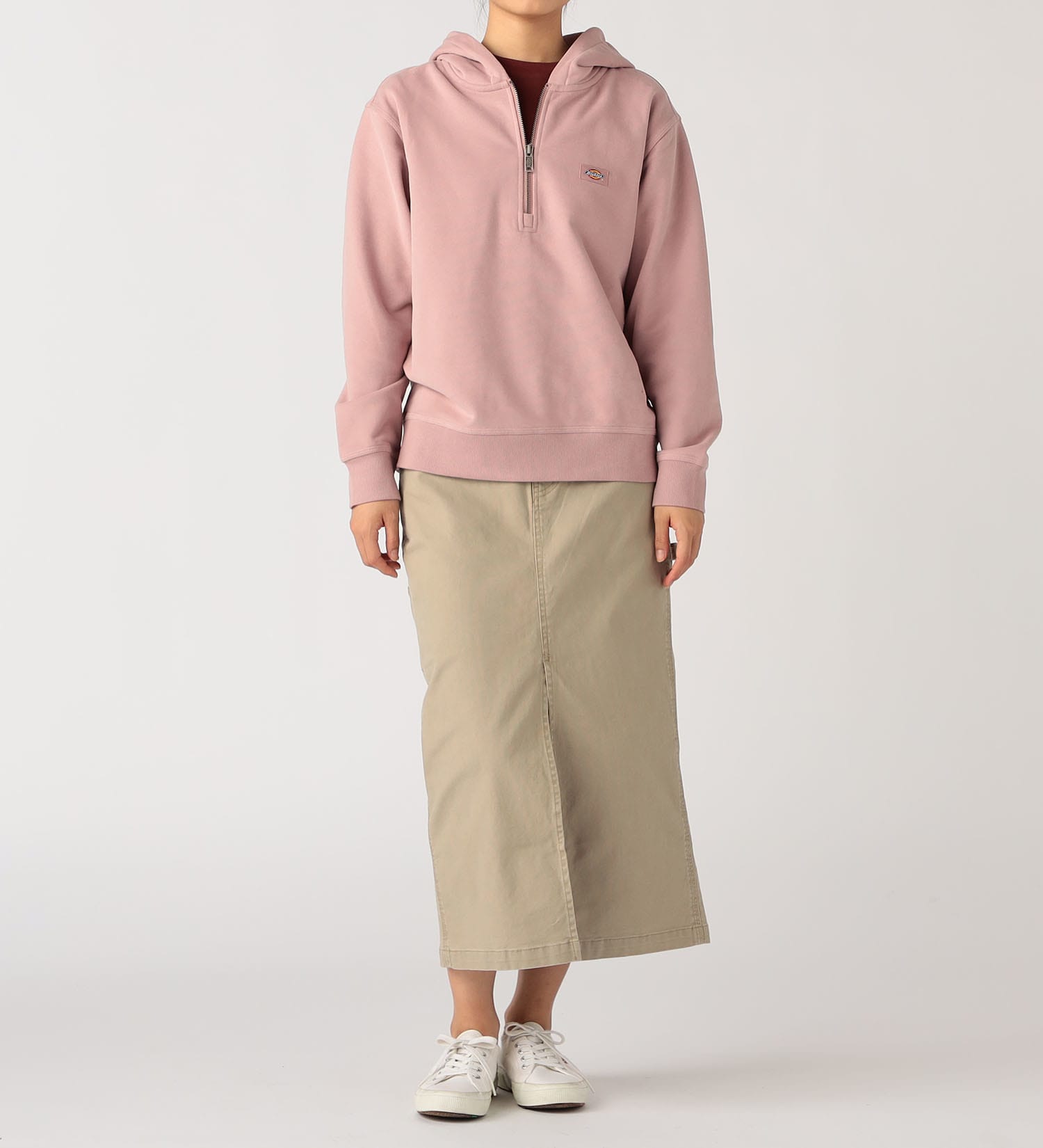 Dickies(ディッキーズ)のハーフジップフーディ―|トップス/パーカー/レディース|ピンク