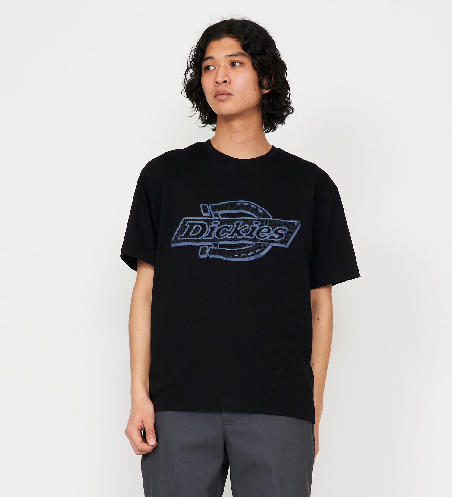 Dickies(ディッキーズ)のメッシュテクスチャ 3Dロゴプリント Tシャツ|トップス/Tシャツ/カットソー/メンズ|ブラック