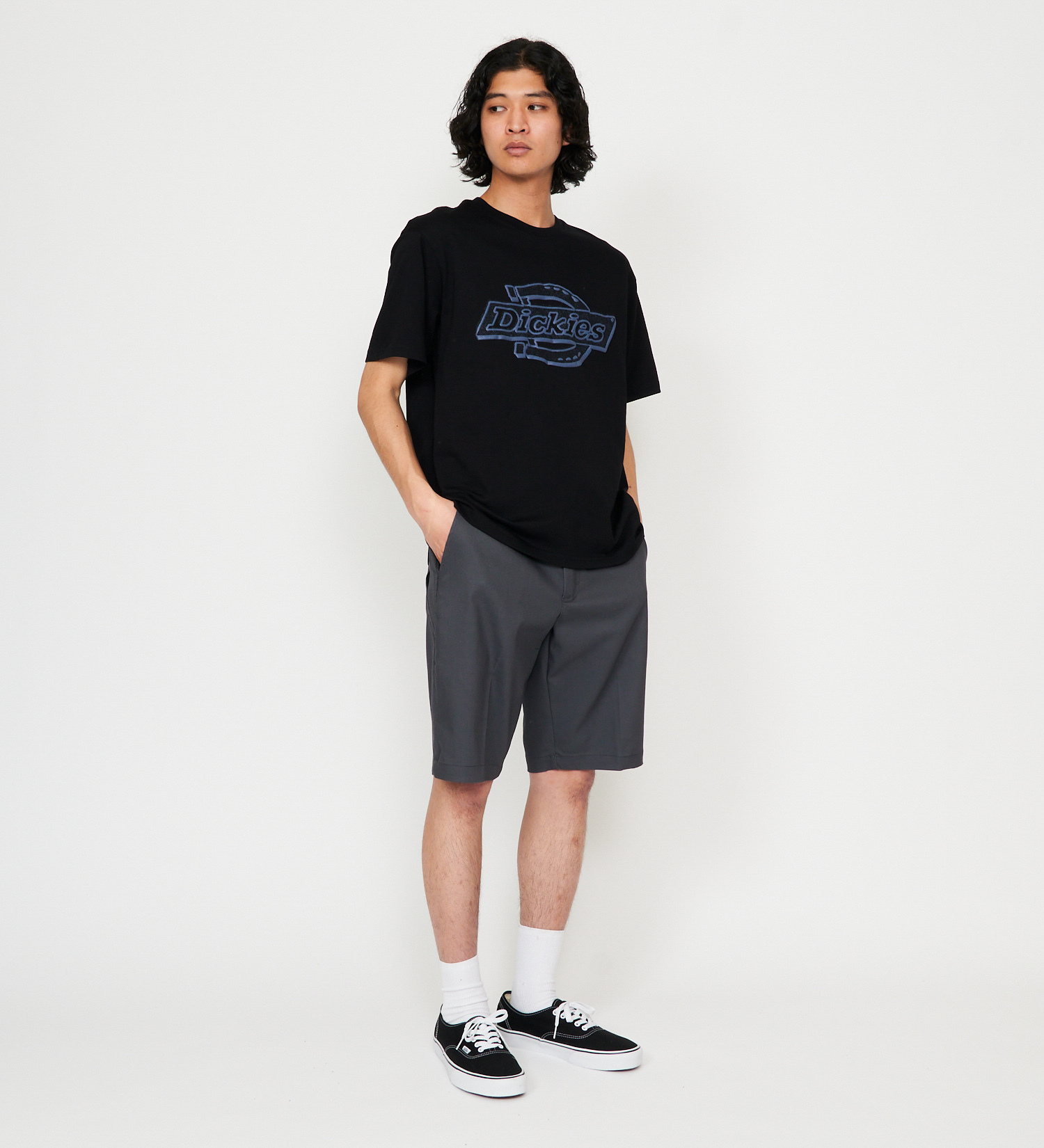 Dickies(ディッキーズ)のメッシュテクスチャ 3Dロゴプリント Tシャツ|トップス/Tシャツ/カットソー/メンズ|ブラック